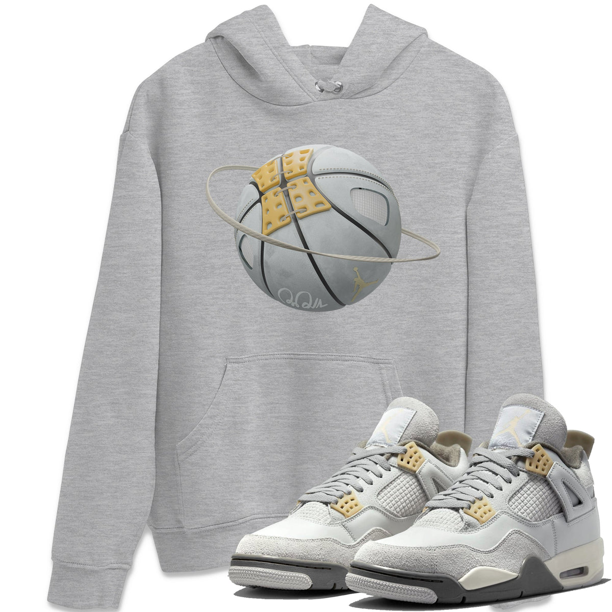 Jordan 4 Craft Sneaker Matching T-Shirt Basketball Planet Sneaker Tees Jordan 4 Craft Sneaker Release Tees Crew Neck Tees