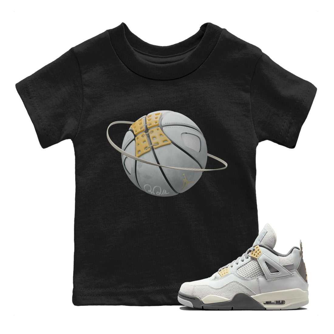 Jordan 4 Craft Sneaker Matching T-Shirt Basketball Planet Sneaker Tees Jordan 4 Craft Sneaker Release Tees Kids Shirts