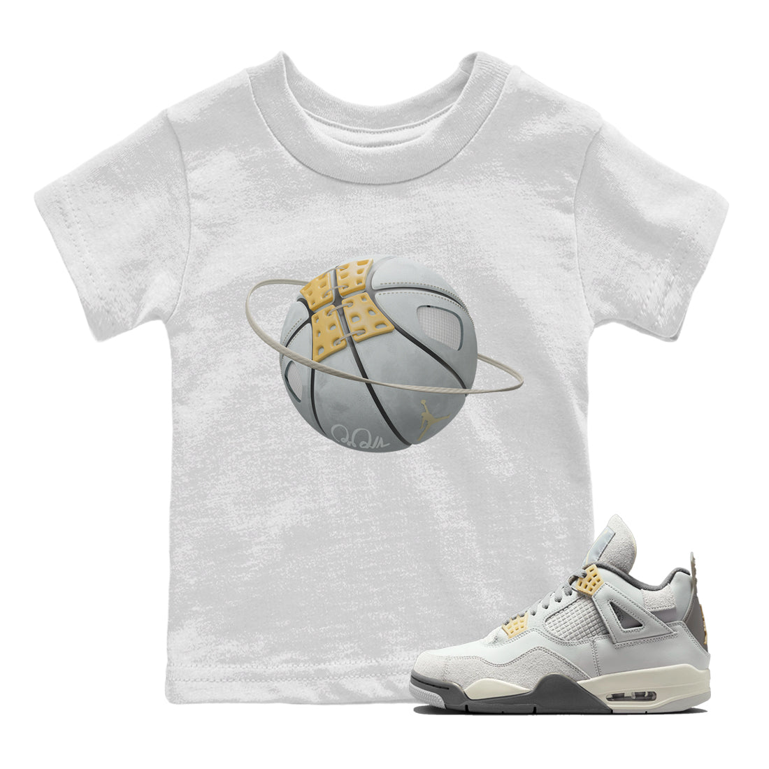 Jordan 4 Craft Sneaker Matching T-Shirt Basketball Planet Sneaker Tees Jordan 4 Craft Sneaker Release Tees Kids Shirts