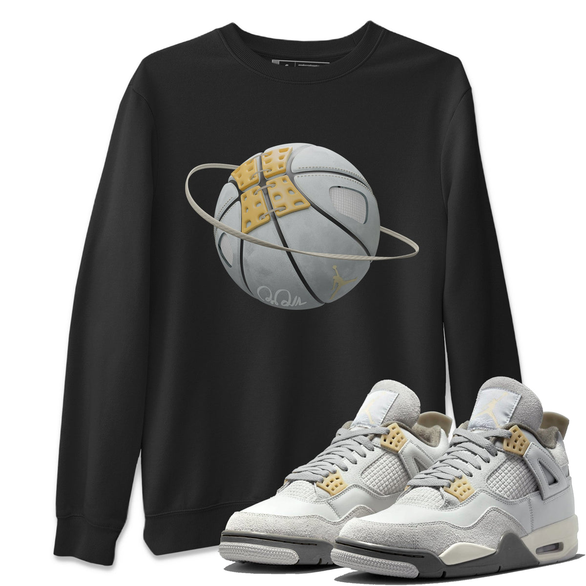 Jordan 4 Craft Sneaker Matching T-Shirt Basketball Planet Sneaker Tees Jordan 4 Craft Sneaker Release Tees Crew Neck Tees