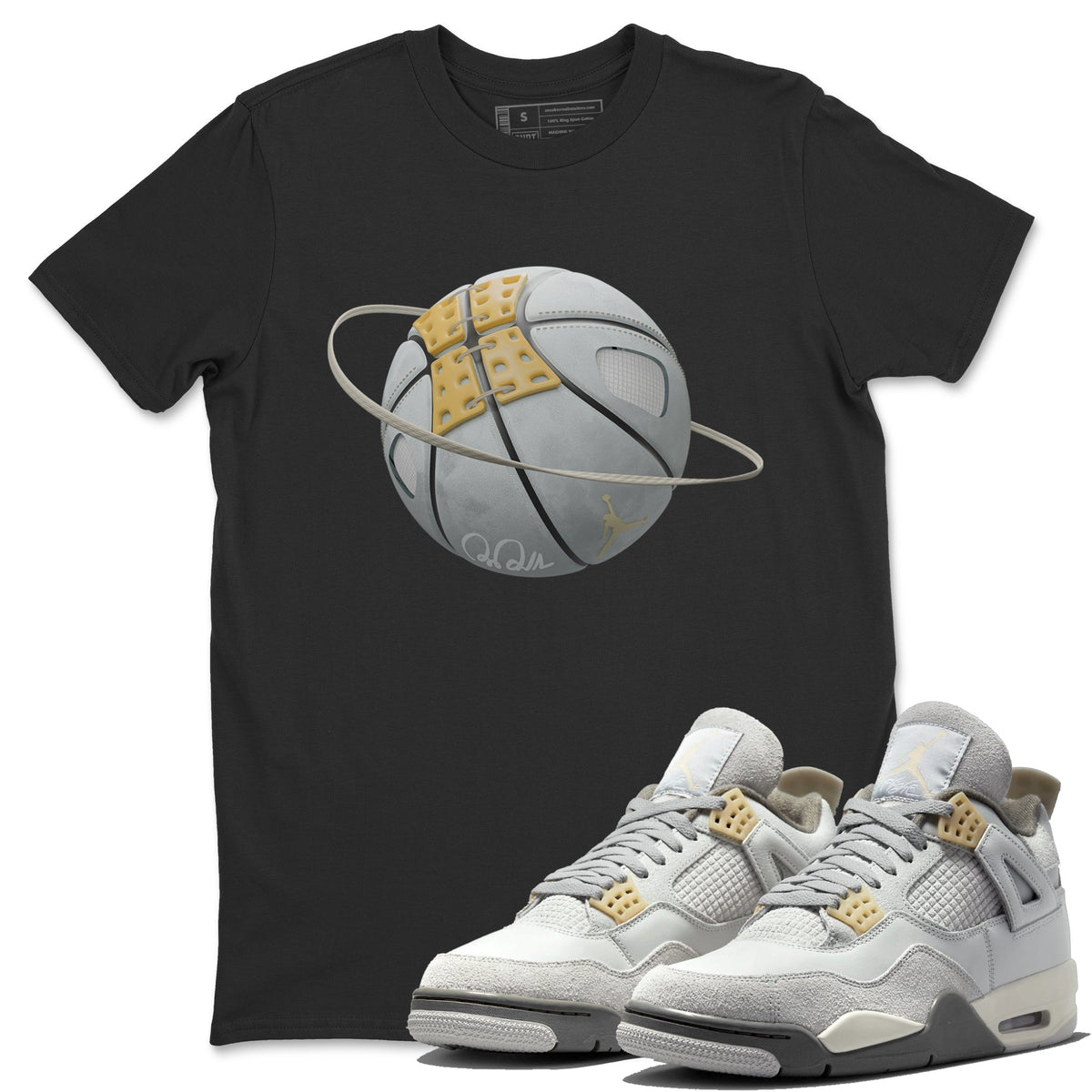 Jordan 4 Craft Sneaker Matching T-Shirt Basketball Planet Sneaker Tees Jordan 4 Craft Sneaker Release Tees Crew Neck Tees