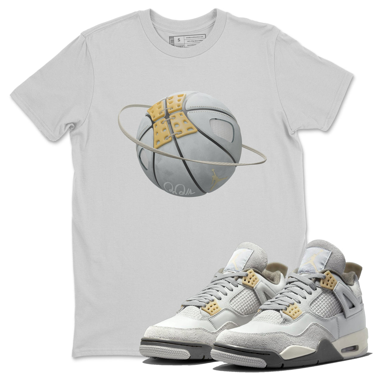 Jordan 4 Craft Sneaker Matching T-Shirt Basketball Planet Sneaker Tees Jordan 4 Craft Sneaker Release Tees Crew Neck Tees