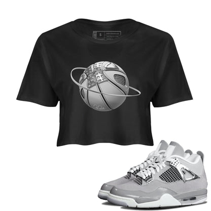 Air Jordan 4 Frozen Moments shirt to match jordans Basketball Planet Streetwear Sneaker Shirt AJ4 Frozen Moments Drip Gear Zone Sneaker Matching Clothing Black 1 Crop T-Shirt