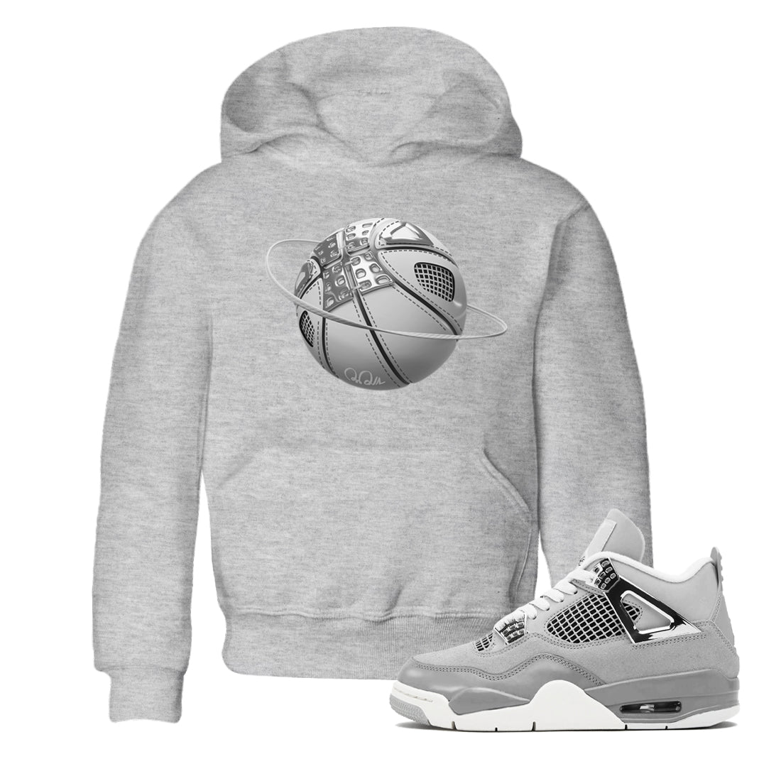 Air Jordan 4 Frozen Moments shirt to match jordans Basketball Planet Streetwear Sneaker Shirt AJ4 Frozen Moments Drip Gear Zone Sneaker Matching Clothing Baby Toddler Heather Grey 1 T-Shirt