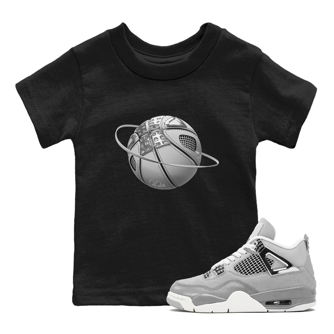 Air Jordan 4 Frozen Moments shirt to match jordans Basketball Planet Streetwear Sneaker Shirt AJ4 Frozen Moments Drip Gear Zone Sneaker Matching Clothing Baby Toddler Black 1 T-Shirt