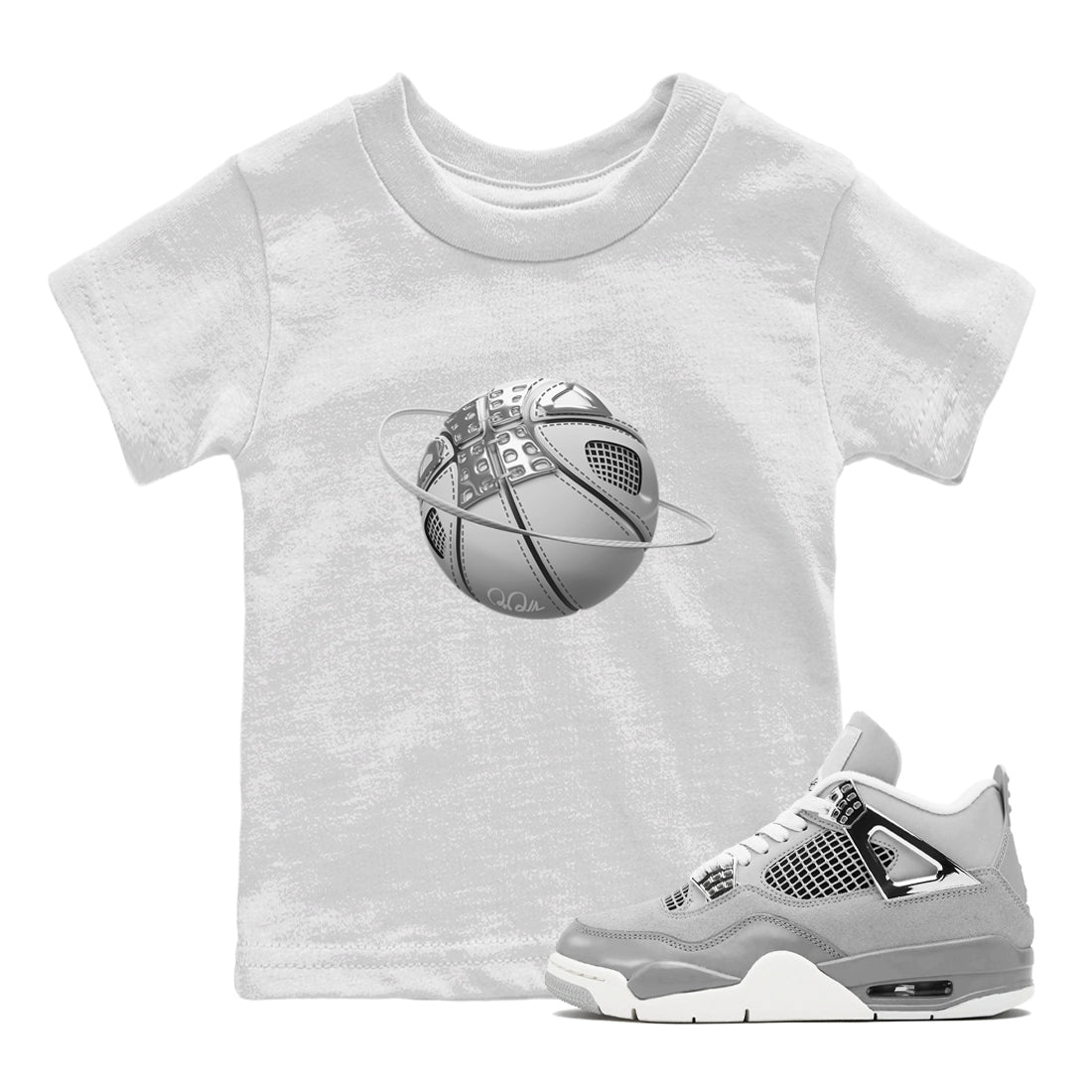 Air Jordan 4 Frozen Moments shirt to match jordans Basketball Planet Streetwear Sneaker Shirt AJ4 Frozen Moments Drip Gear Zone Sneaker Matching Clothing Baby Toddler White 1 T-Shirt