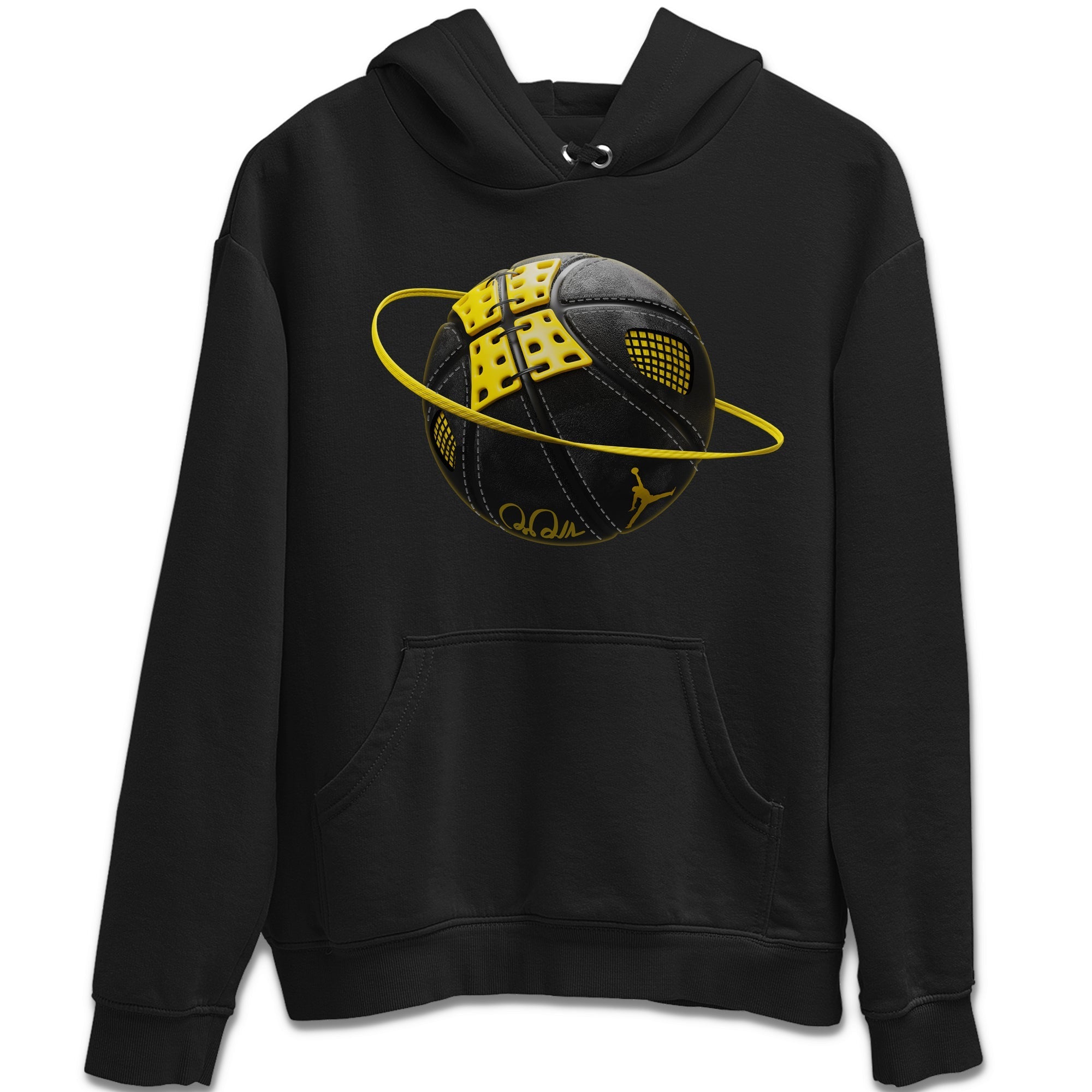 Air Jordan 4 Thunder Sneaker Match Tees Basketball Planet Streetwear Sneaker Shirt AJ4 Thunder Jumpman Sneaker Release Tees Unisex Shirts Black 2