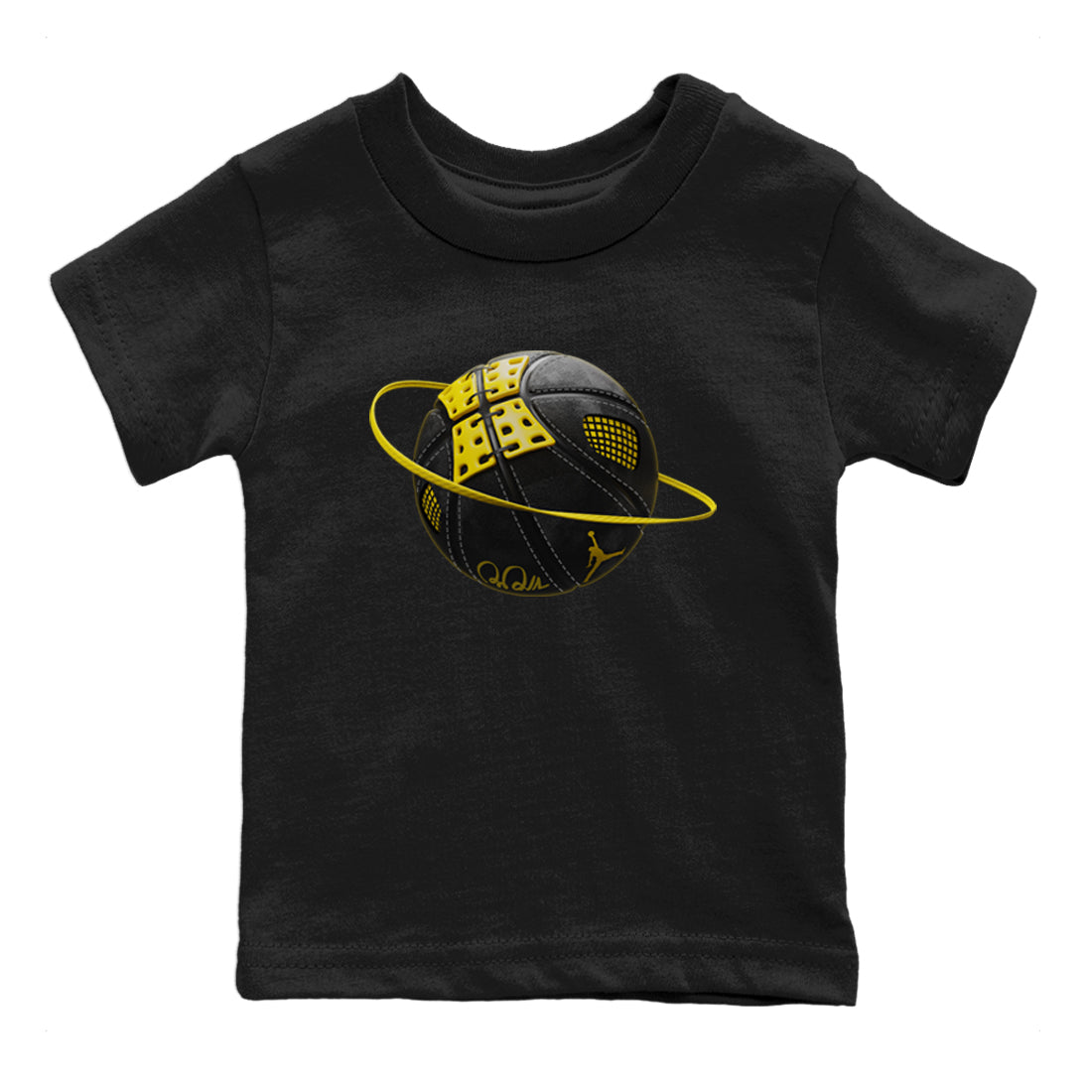 Air Jordan 4 Thunder Sneaker Match Tees Basketball Planet Streetwear Sneaker Shirt AJ4 Thunder Jumpman Sneaker Release Tees Kids Shirts Black 2