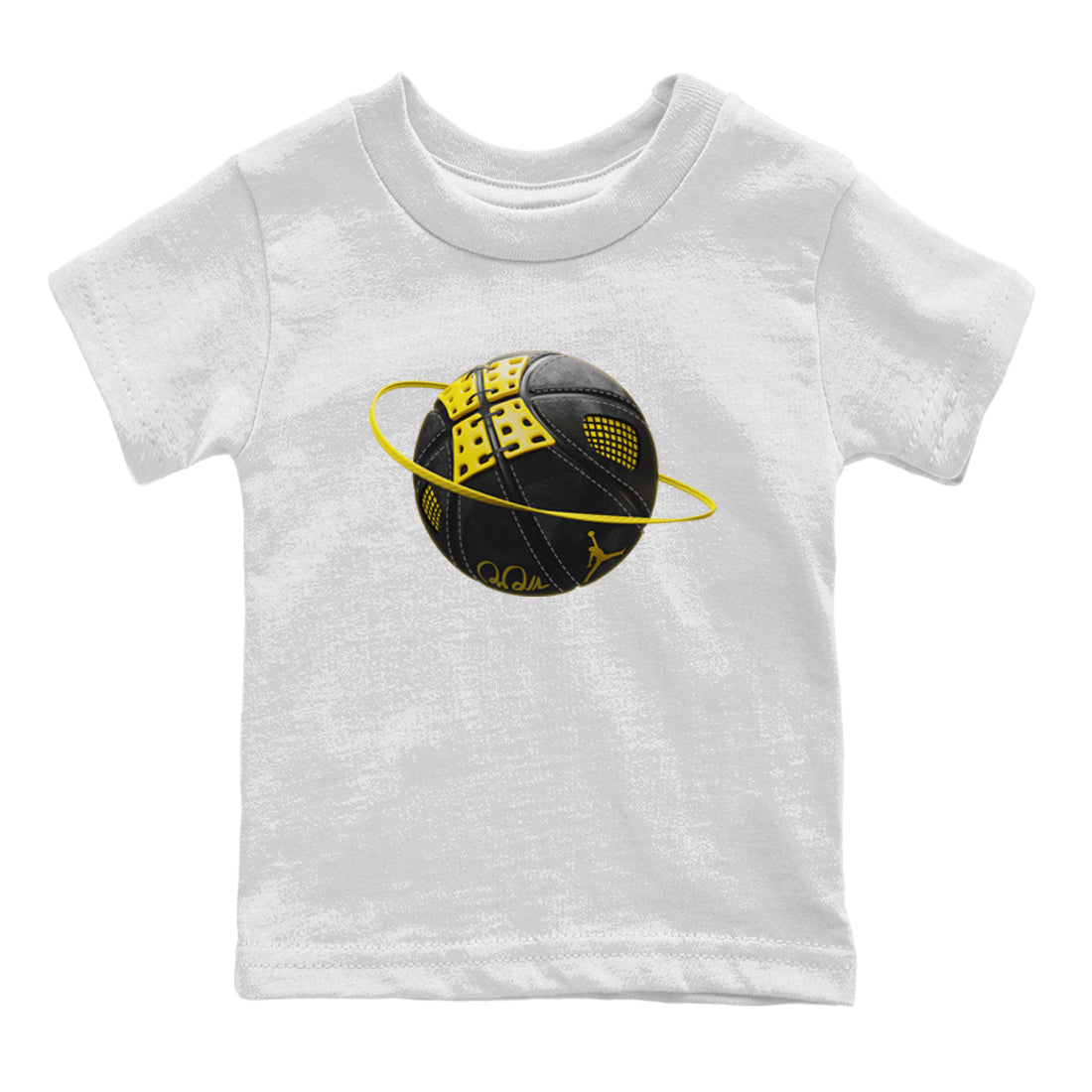 Air Jordan 4 Thunder Sneaker Match Tees Basketball Planet Streetwear Sneaker Shirt AJ4 Thunder Jumpman Sneaker Release Tees Kids Shirts White 2
