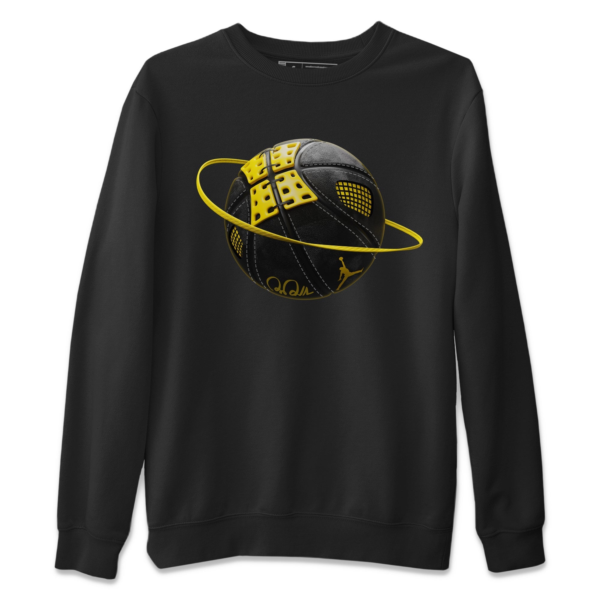 Air Jordan 4 Thunder Sneaker Match Tees Basketball Planet Streetwear Sneaker Shirt AJ4 Thunder Jumpman Sneaker Release Tees Unisex Shirts Black 2