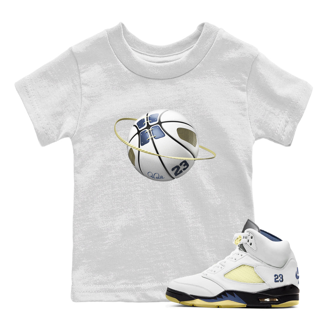 Air Jordan 5 A Ma Maniere x Photon Dust shirt to match jordans Basketball Planet sneaker tees Jordan 5 A Ma Maniere "Dawn" Drip Gear Zone Baby Toddler White 1 T-Shirt