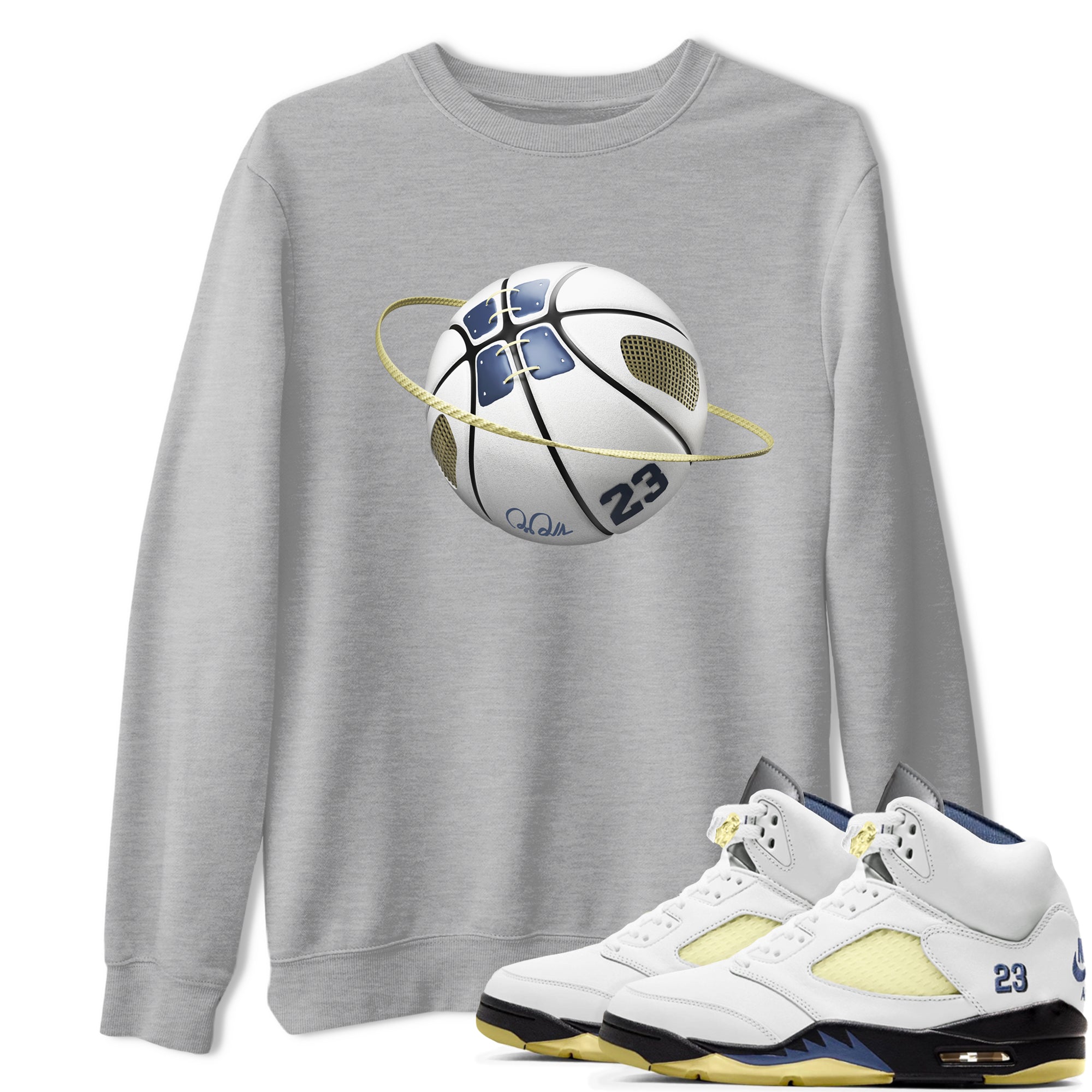 Air Jordan 5 A Ma Maniere x Photon Dust shirt to match jordans Basketball Planet sneaker tees Jordan 5 A Ma Maniere "Dawn" Drip Gear Zone Unisex Heather Grey 1 T-Shirt