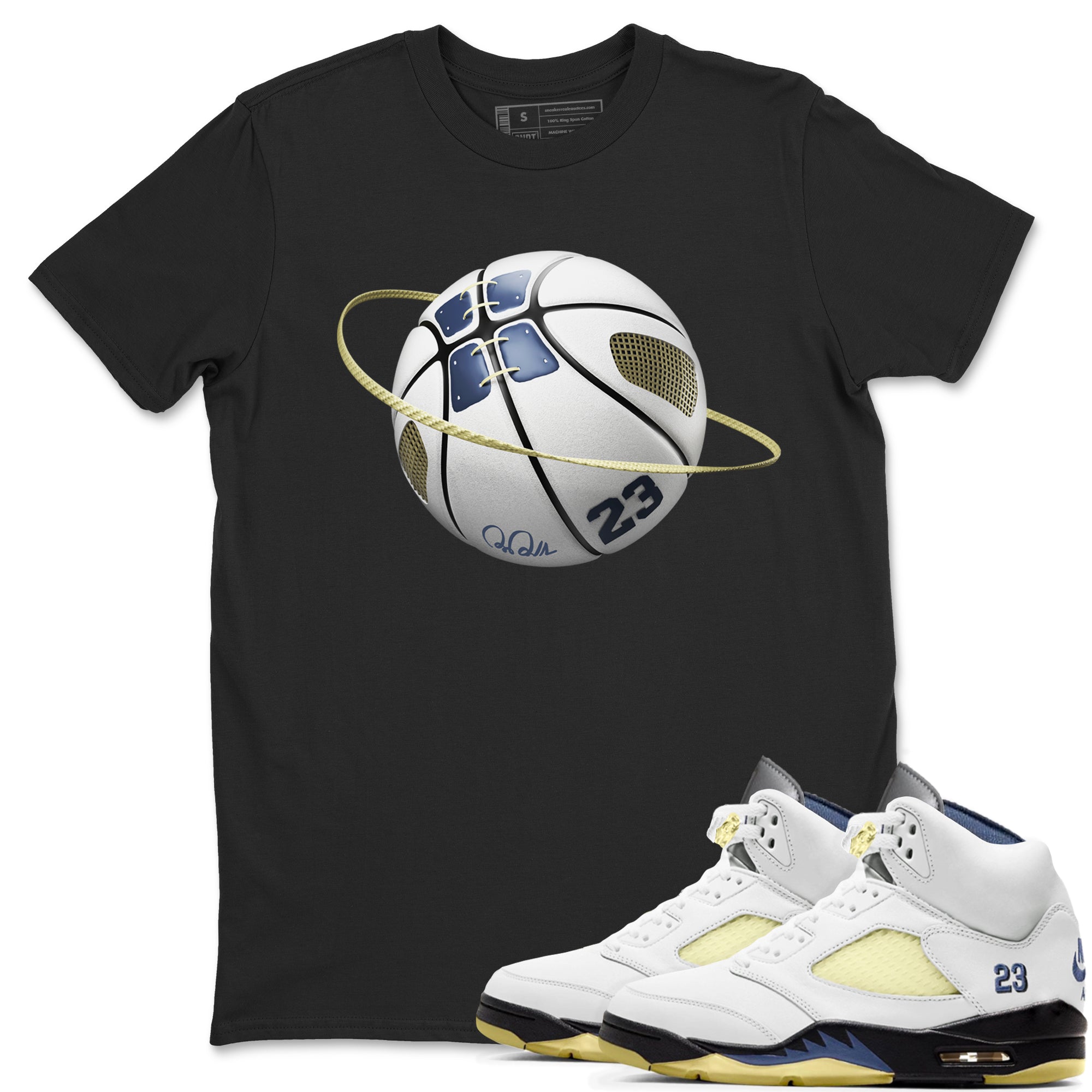 Air Jordan 5 A Ma Maniere x Photon Dust shirt to match jordans Basketball Planet sneaker tees Jordan 5 A Ma Maniere "Dawn" Drip Gear Zone Unisex Black 1 T-Shirt