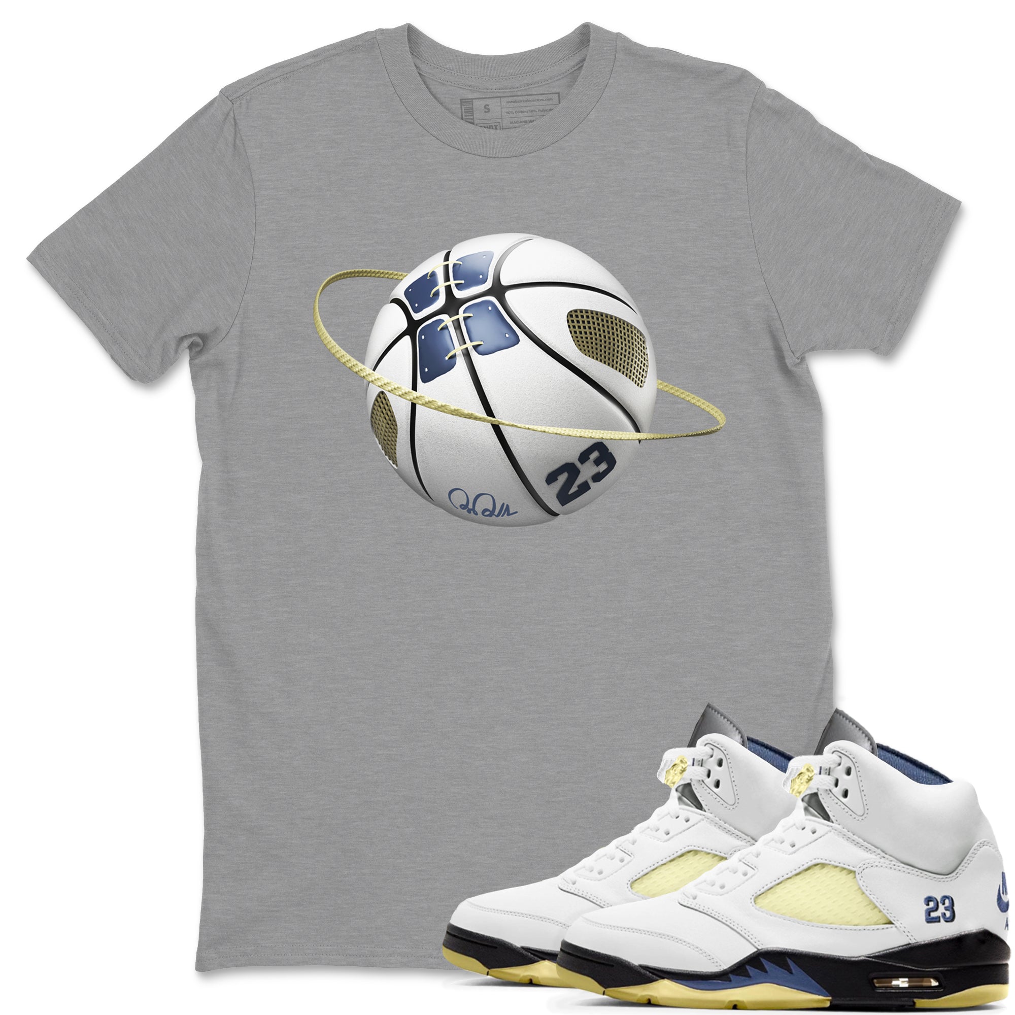 Air Jordan 5 A Ma Maniere x Photon Dust shirt to match jordans Basketball Planet sneaker tees Jordan 5 A Ma Maniere "Dawn" Drip Gear Zone Unisex Heather Grey 1 T-Shirt