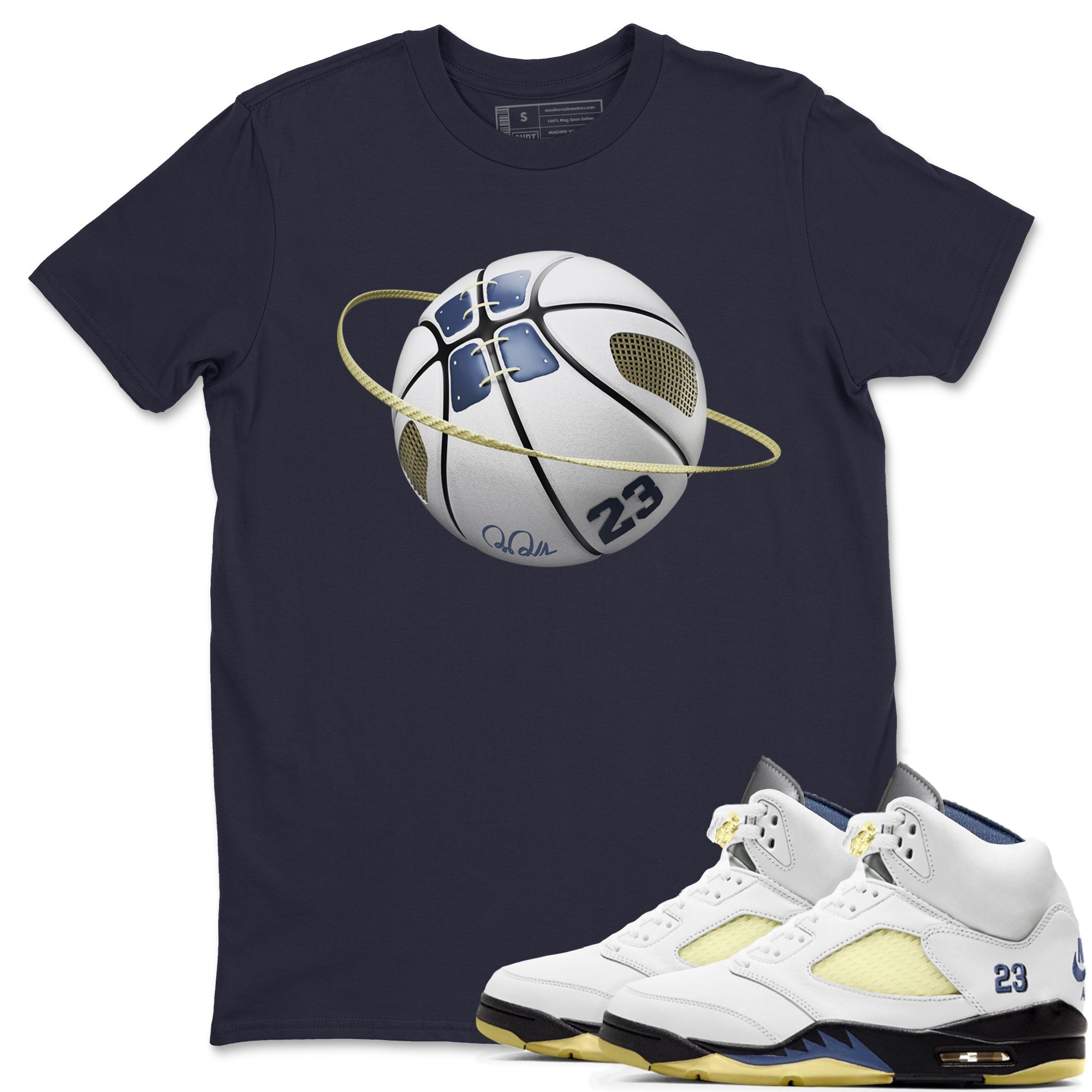Air Jordan 5 A Ma Maniere x Photon Dust shirt to match jordans Basketball Planet sneaker tees Jordan 5 A Ma Maniere "Dawn" Drip Gear Zone Unisex Navy 1 T-Shirt