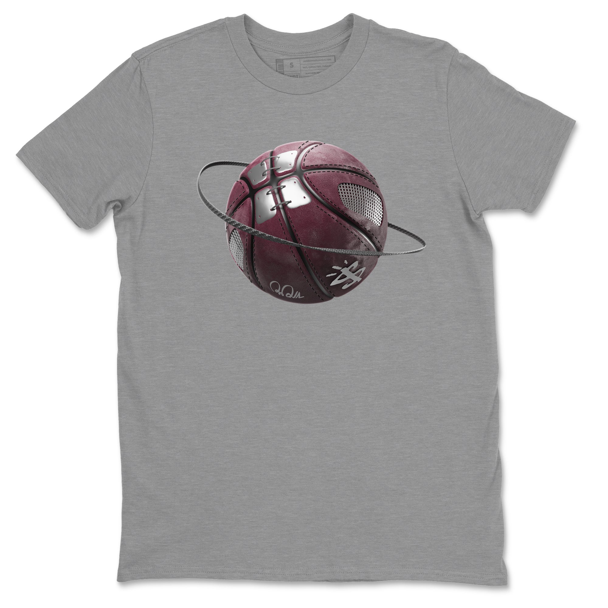 Air Jordan 5 Burgundy Sneaker Match Tees Basketball Planet Streetwear Sneaker Shirt AJ5 Burgundy Sneaker Release Tees Unisex Shirts Heather Grey 2