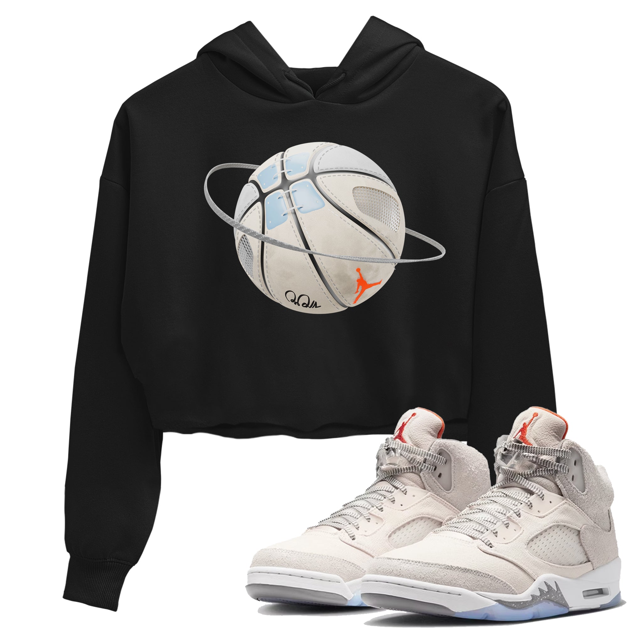 Air Jordan 5 Craft Sneaker Match Tees Basketball Planet Streetwear Sneaker Shirt AJ5 SE Craft Sneaker Release Tees Women's Shirts Black 1