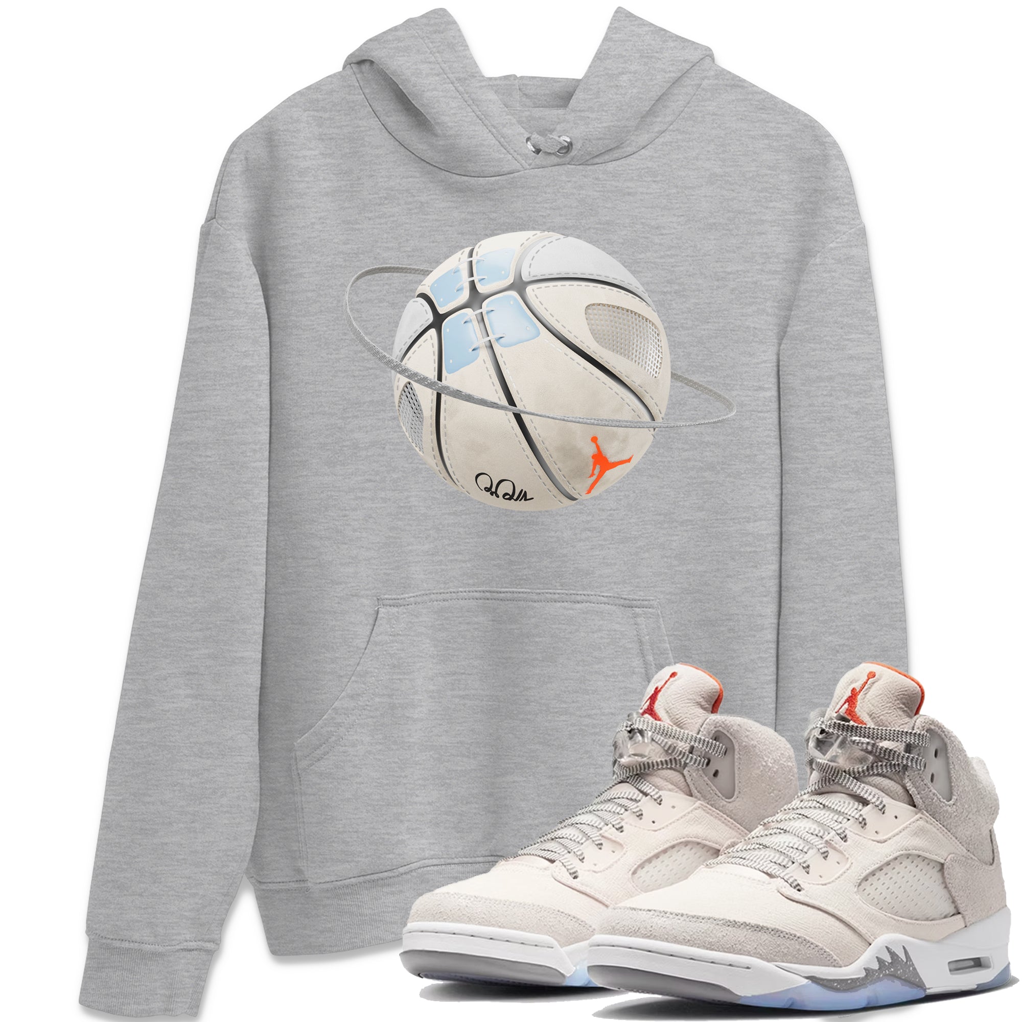 Air Jordan 5 Craft Sneaker Match Tees Basketball Planet Streetwear Sneaker Shirt AJ5 SE Craft Sneaker Release Tees Unisex Shirts Heather Grey 1
