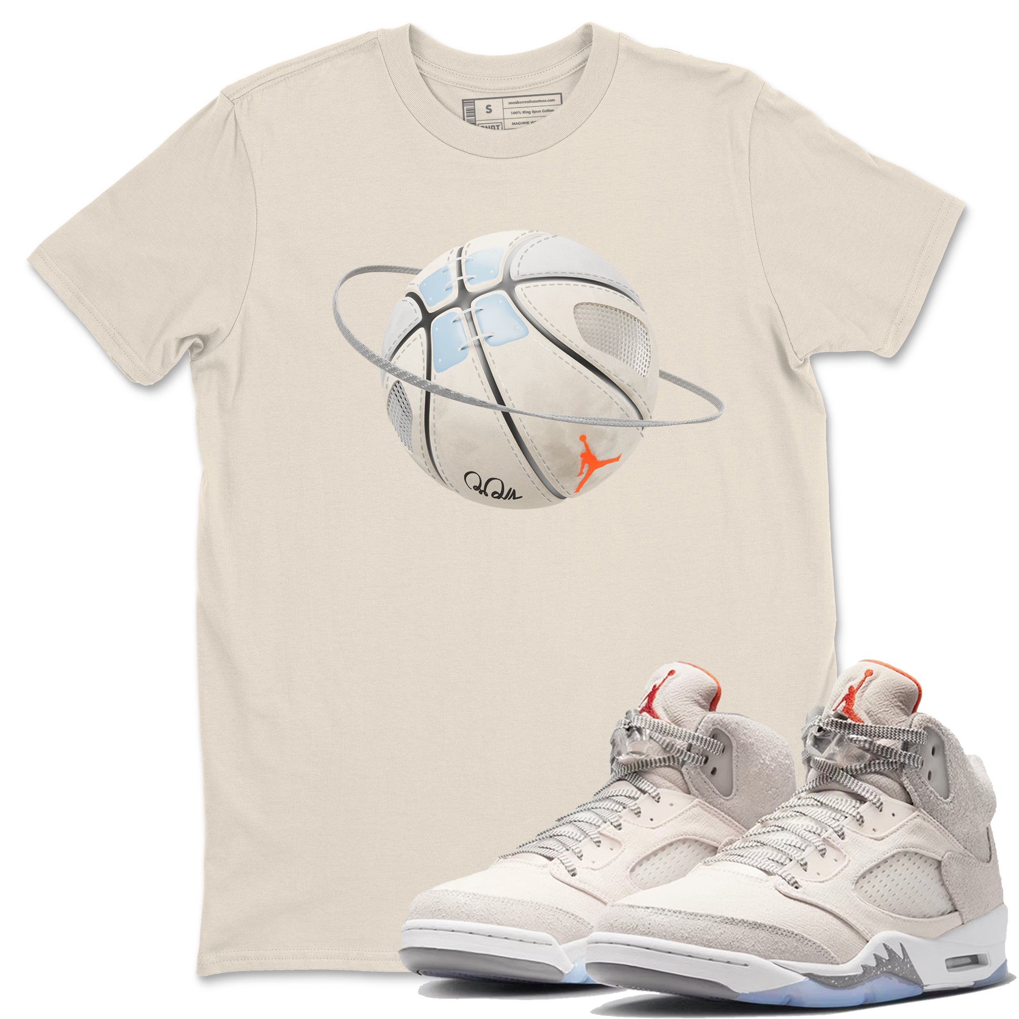 Air Jordan 5 Craft Sneaker Match Tees Basketball Planet Streetwear Sneaker Shirt AJ5 SE Craft Sneaker Release Tees Unisex Shirts Natural 1