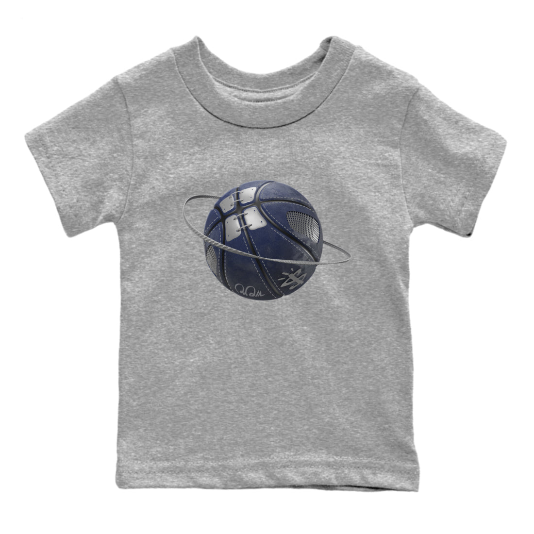 Air Jordan 5 Georgetown Sneaker Match Tees Basketball Planet Streetwear Sneaker Shirt AJ5 Georgetown Sneaker Release Tees Kids Shirts Heather Grey 2