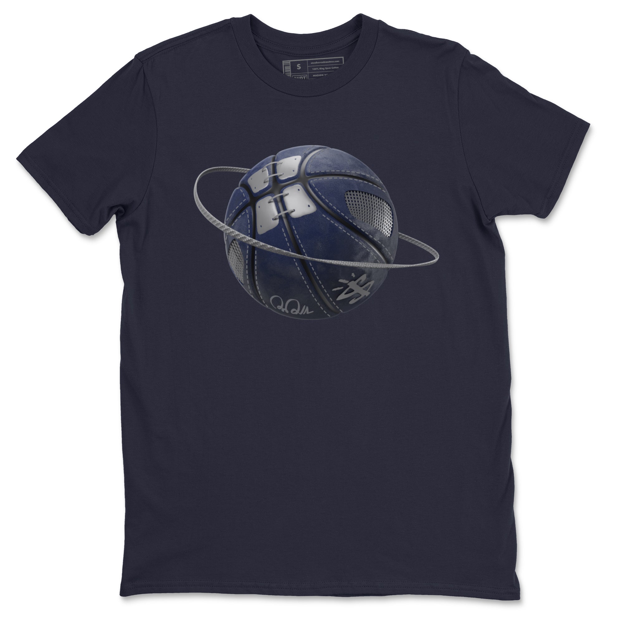 Air Jordan 5 Georgetown Sneaker Match Tees Basketball Planet Streetwear Sneaker Shirt AJ5 Georgetown Sneaker Release Tees Unisex Shirts Navy 2