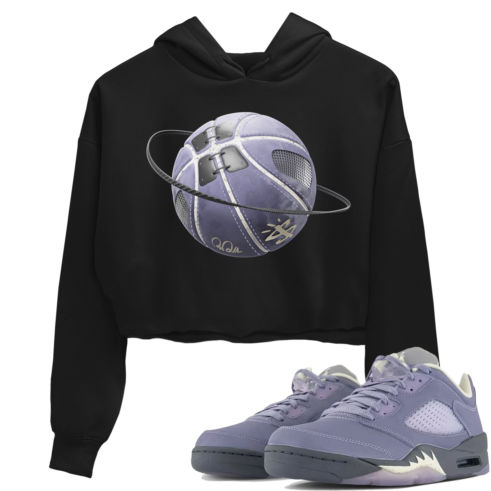 Air Jordan 5 Indigo Haze Sneaker Match Tees Basketball Planet Streetwear Sneaker Shirt AJ5 Indigo Haze Sneaker Release Tees Women's Shirts Black 1