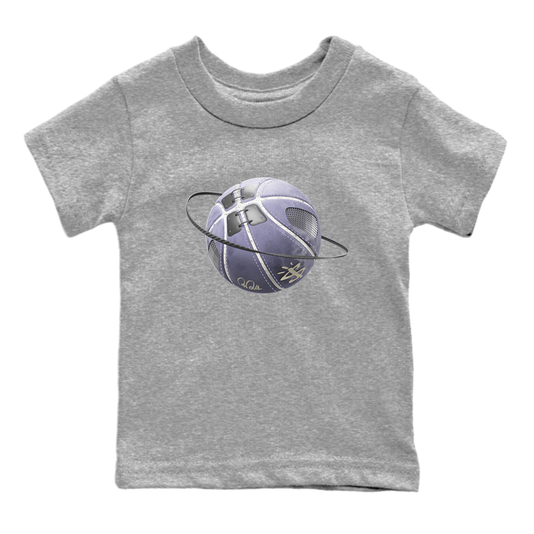 Air Jordan 5 Indigo Haze Sneaker Match Tees Basketball Planet Streetwear Sneaker Shirt AJ5 Indigo Haze Sneaker Release Tees Kids Shirts Heather Grey 2