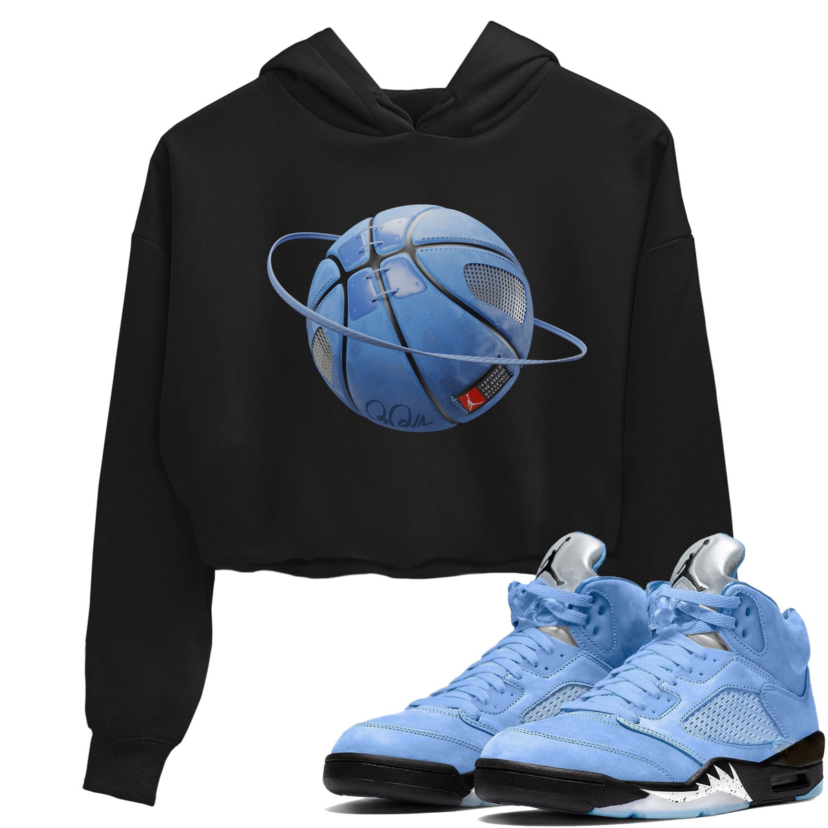 Jordan 5 UNC Sneaker Matching T-Shirt Basketball Planet Sneaker Tees Jordan 5 UNC Sneaker Release Tees Women's Shirts