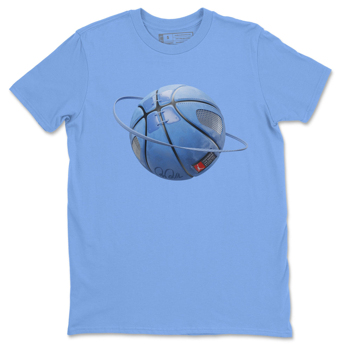 Jordan 5 UNC Sneaker Matching T-Shirt Basketball Planet Sneaker Tees Jordan 5 UNC Sneaker Release Tees Crew Neck Tees