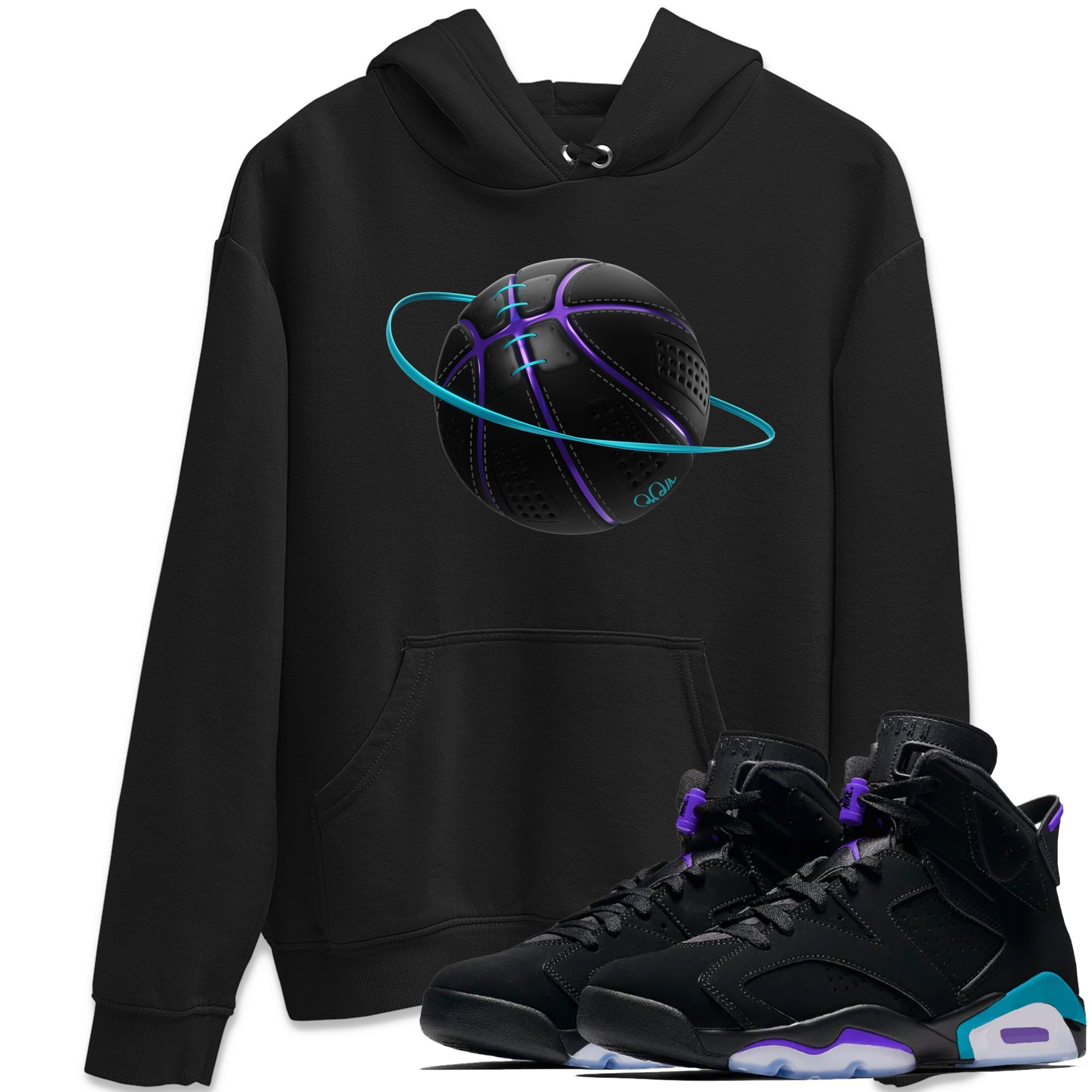 Air Jordan 6 Aqua Sneaker Match Tees Basketball Planet Streetwear Sneaker Shirt AJ6 Aqua Sneaker Release Tees Unisex Shirts Black 1