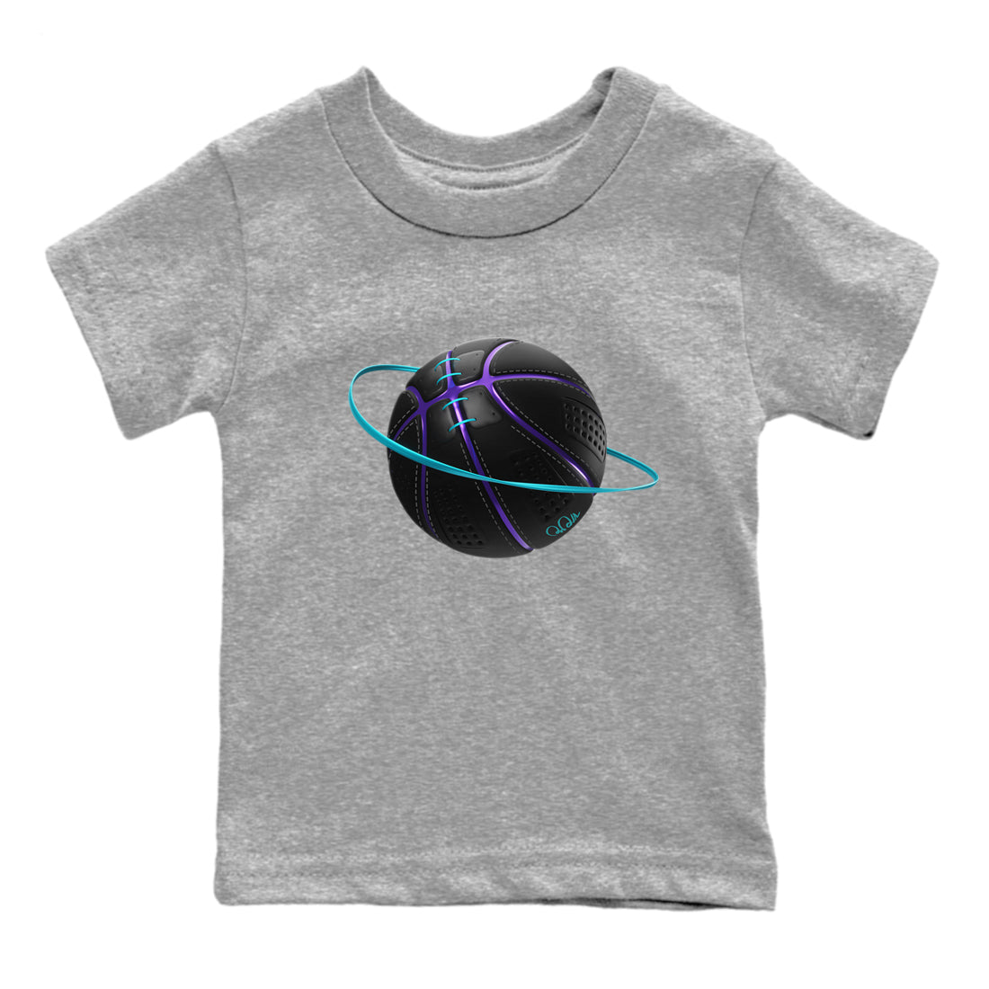 Air Jordan 6 Aqua Sneaker Match Tees Basketball Planet Streetwear Sneaker Shirt AJ6 Aqua Sneaker Release Tees Kids Shirts Heather Grey 2