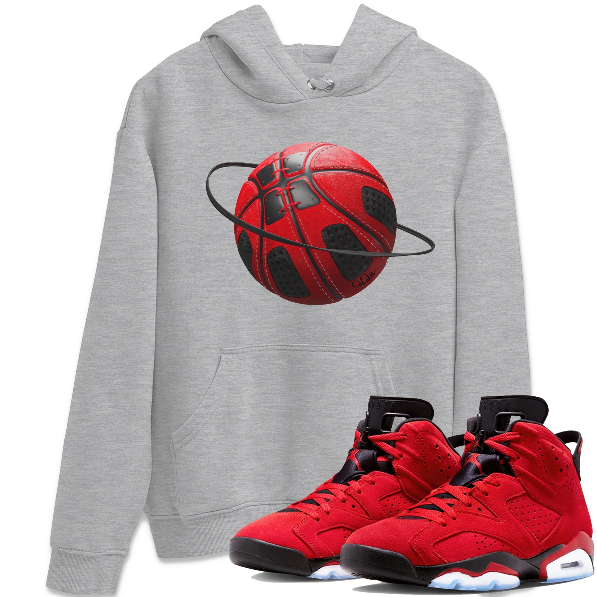 Air Jordan 6 Toro Bravo Sneaker Match Tees Basketball Planet Streetwear Sneaker Shirt 3D Graphic Design Shirts AJ6 Toro Bravo Sneaker Release Tees Unisex Shirts Heather Grey 1