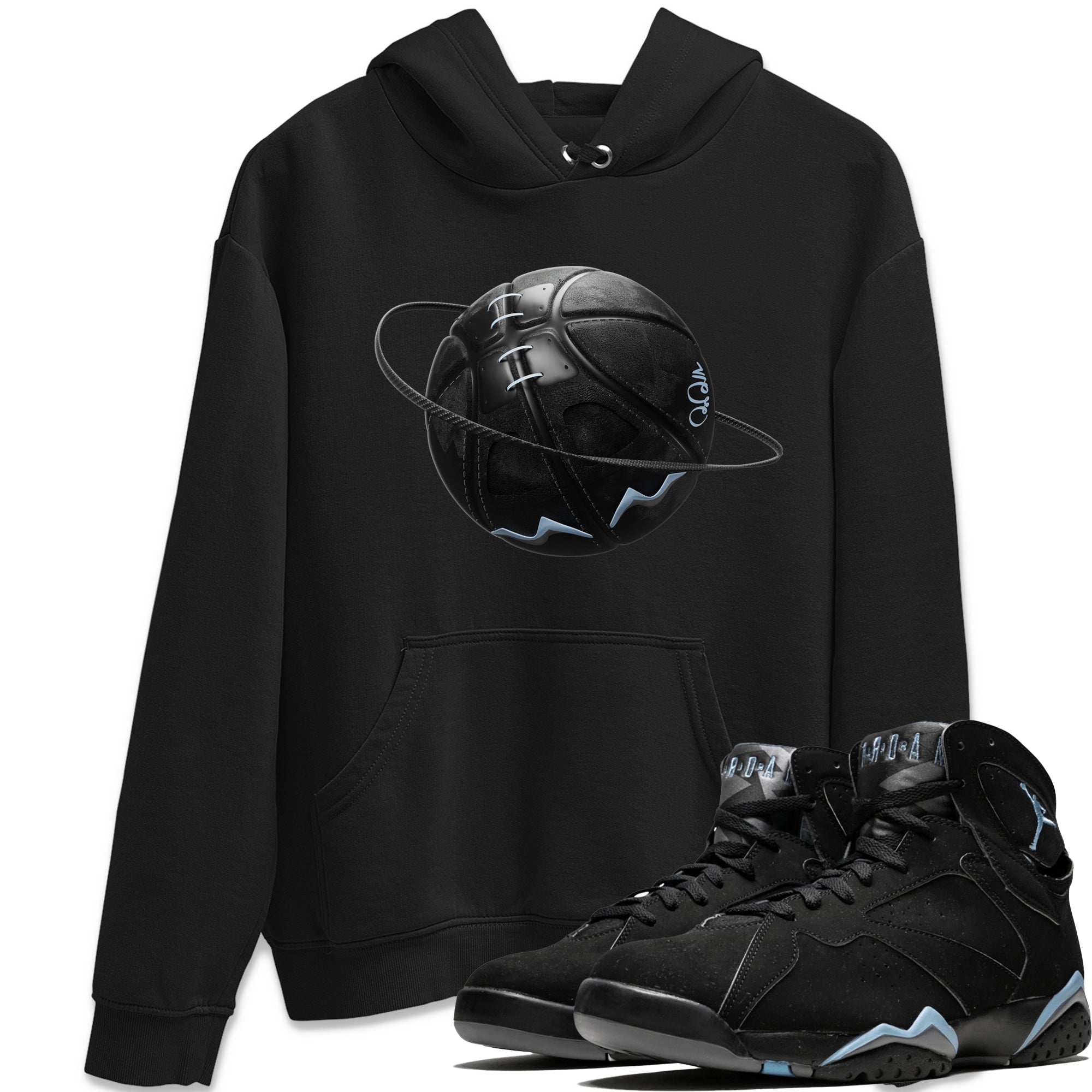 Air Jordan 7 Chambray Sneaker Match Tees Basketball Planet Streetwear Sneaker Shirt AJ7 Chambray Sneaker Release Tees Unisex Shirts Black 1