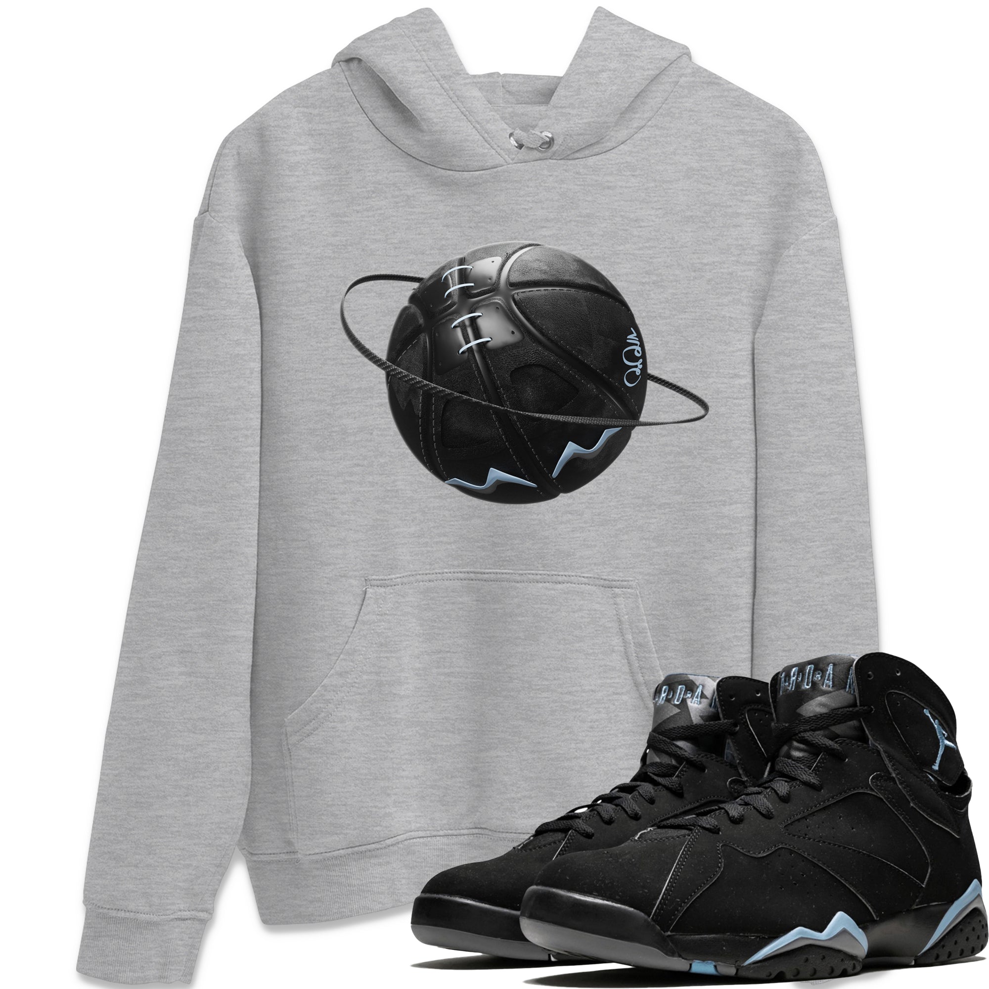 Air Jordan 7 Chambray Sneaker Match Tees Basketball Planet Streetwear Sneaker Shirt AJ7 Chambray Sneaker Release Tees Unisex Shirts Heather Grey 1