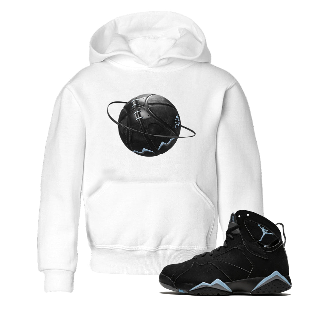 Air Jordan 7 Chambray Sneaker Match Tees Basketball Planet Streetwear Sneaker Shirt AJ7 Chambray Sneaker Release Tees Kids Shirts White 1