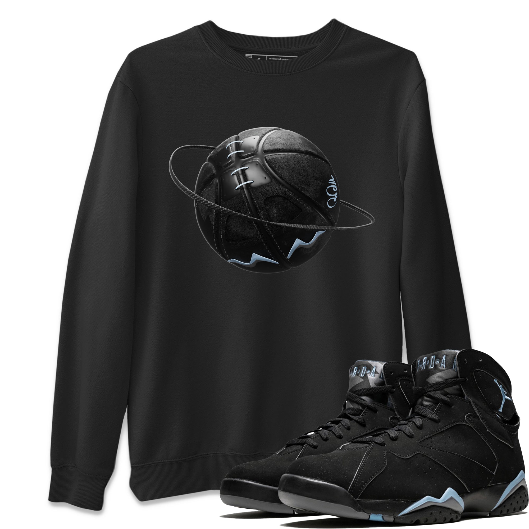 Air Jordan 7 Chambray Sneaker Match Tees Basketball Planet Streetwear Sneaker Shirt AJ7 Chambray Sneaker Release Tees Unisex Shirts Black 1