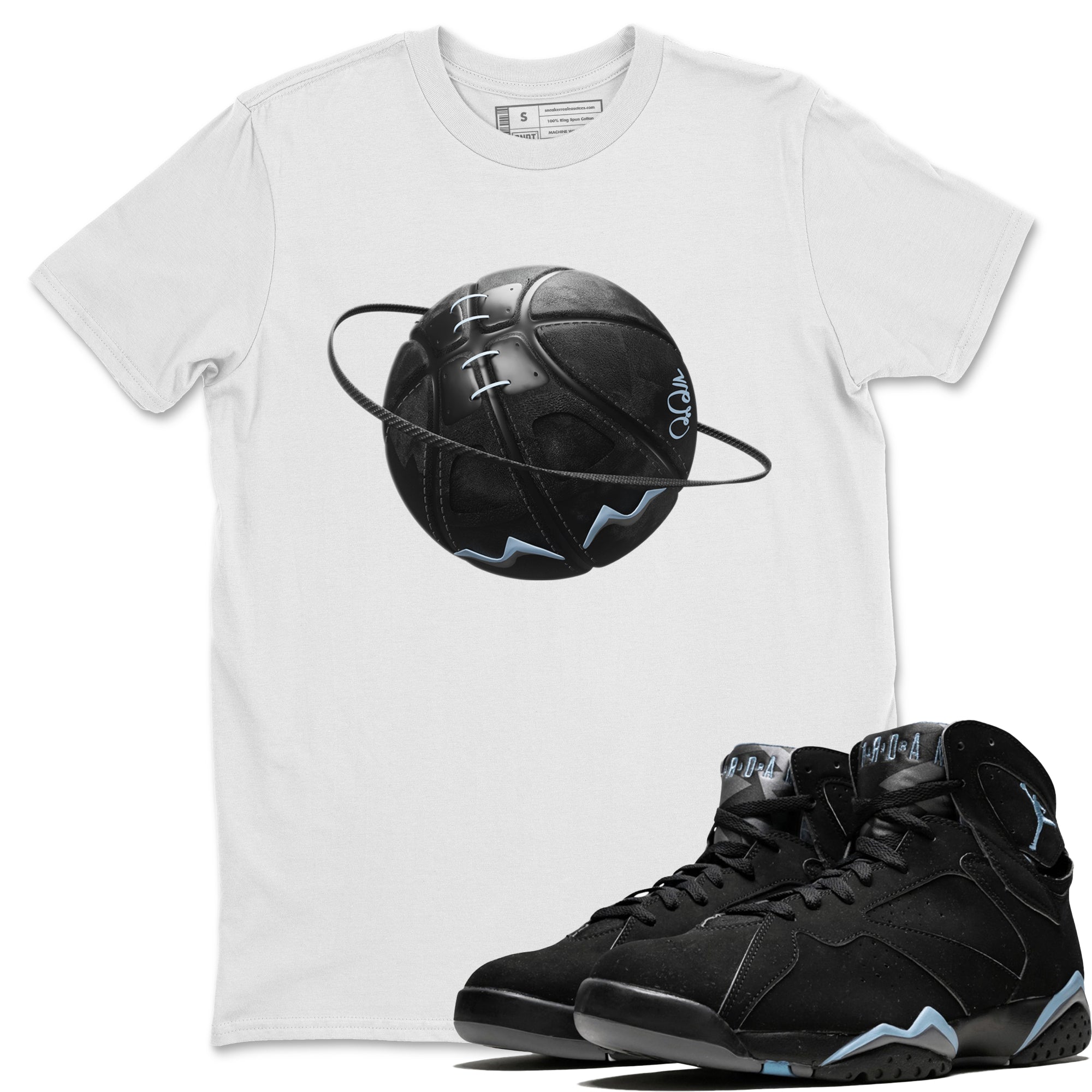 Air Jordan 7 Chambray Sneaker Match Tees Basketball Planet Streetwear Sneaker Shirt AJ7 Chambray Sneaker Release Tees Unisex Shirts White 1