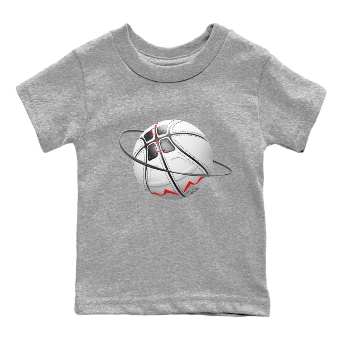 Air Jordan 7 Infrared Sneaker Match Tees Basketball Planet Streetwear Sneaker Shirt AJ7 Infrared Sneaker Release Tees Kids Shirts Heather Grey 2