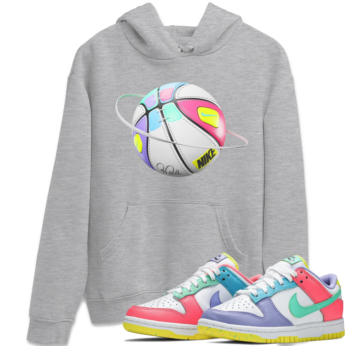 Dunk Easter Candy Sneaker Match Tees Basketball Planet Streetwear Sneaker Shirt Nike Easter Sneaker Release Tees Unisex Shirts Heather Grey 1