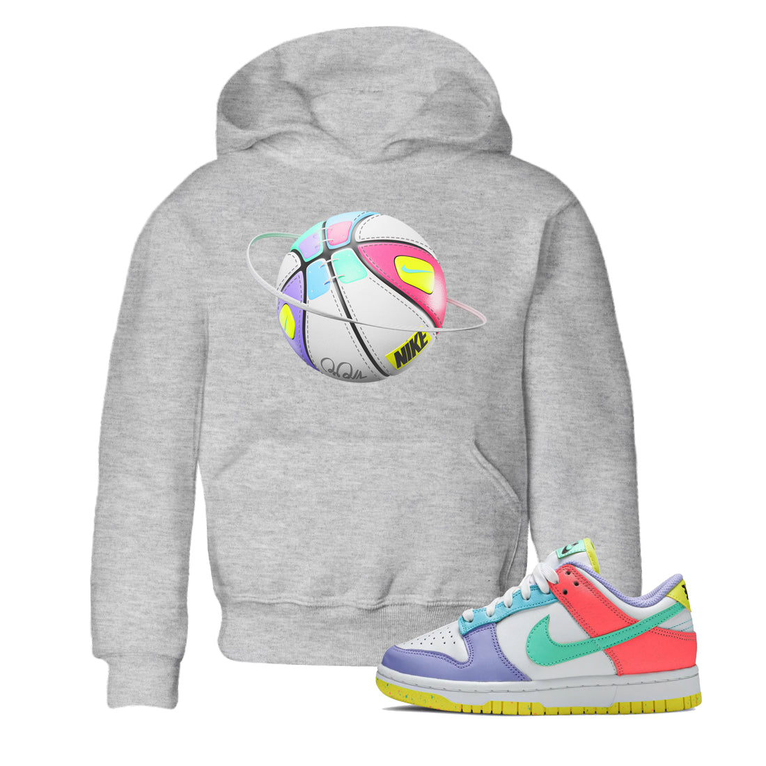 Dunk Easter Candy Sneaker Match Tees Basketball Planet Streetwear Sneaker Shirt Nike Easter Sneaker Release Tees Kids Shirts Heather Grey 1