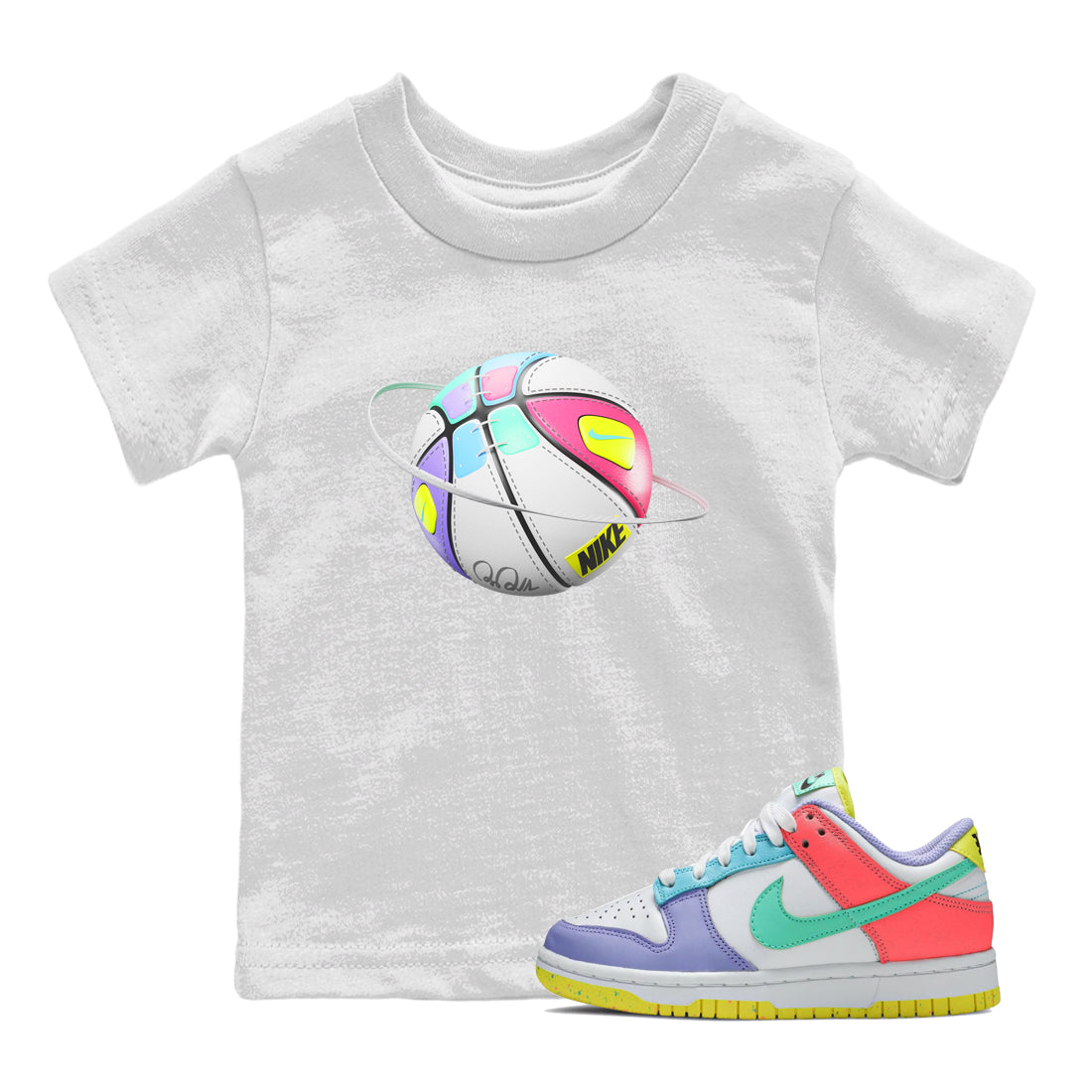 Dunk Easter Candy Sneaker Match Tees Basketball Planet Streetwear Sneaker Shirt Nike Easter Sneaker Release Tees Kids Shirts White 1