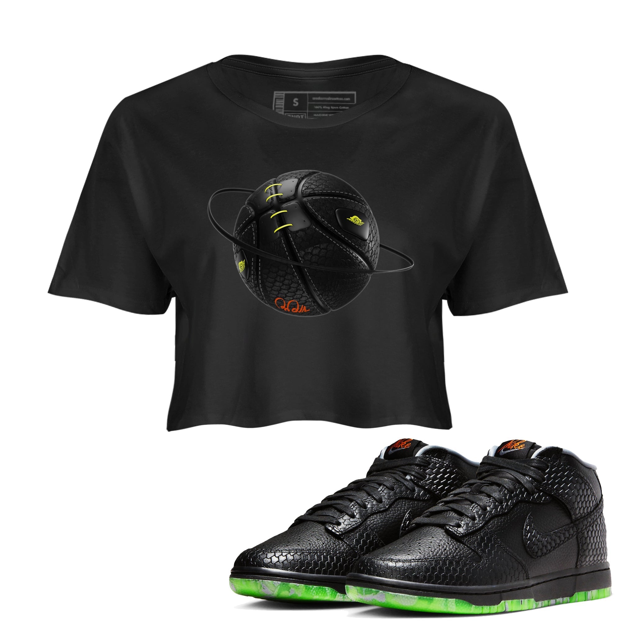 Dunk Halloween shirt to match jordans Basketball Planet sneaker tees halloween horror nights Nike Dunk Halloween Drip Gear Zone Black 1 Crop T-Shirt