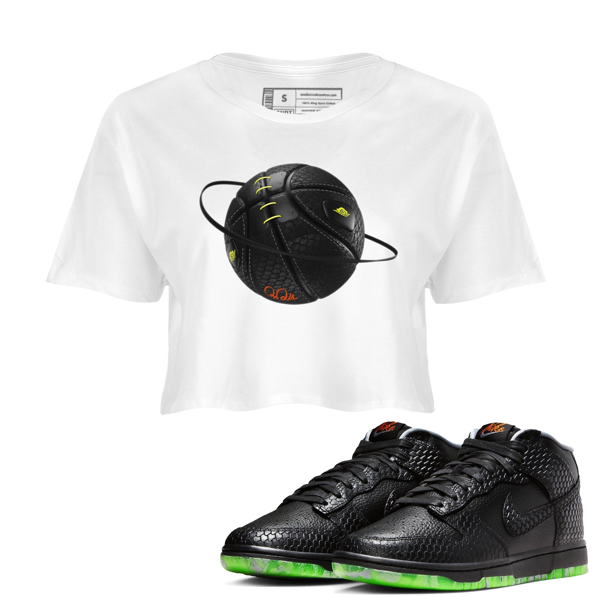 Dunk Halloween shirt to match jordans Basketball Planet sneaker tees halloween horror nights Nike Dunk Halloween Drip Gear Zone White 1 Crop T-Shirt