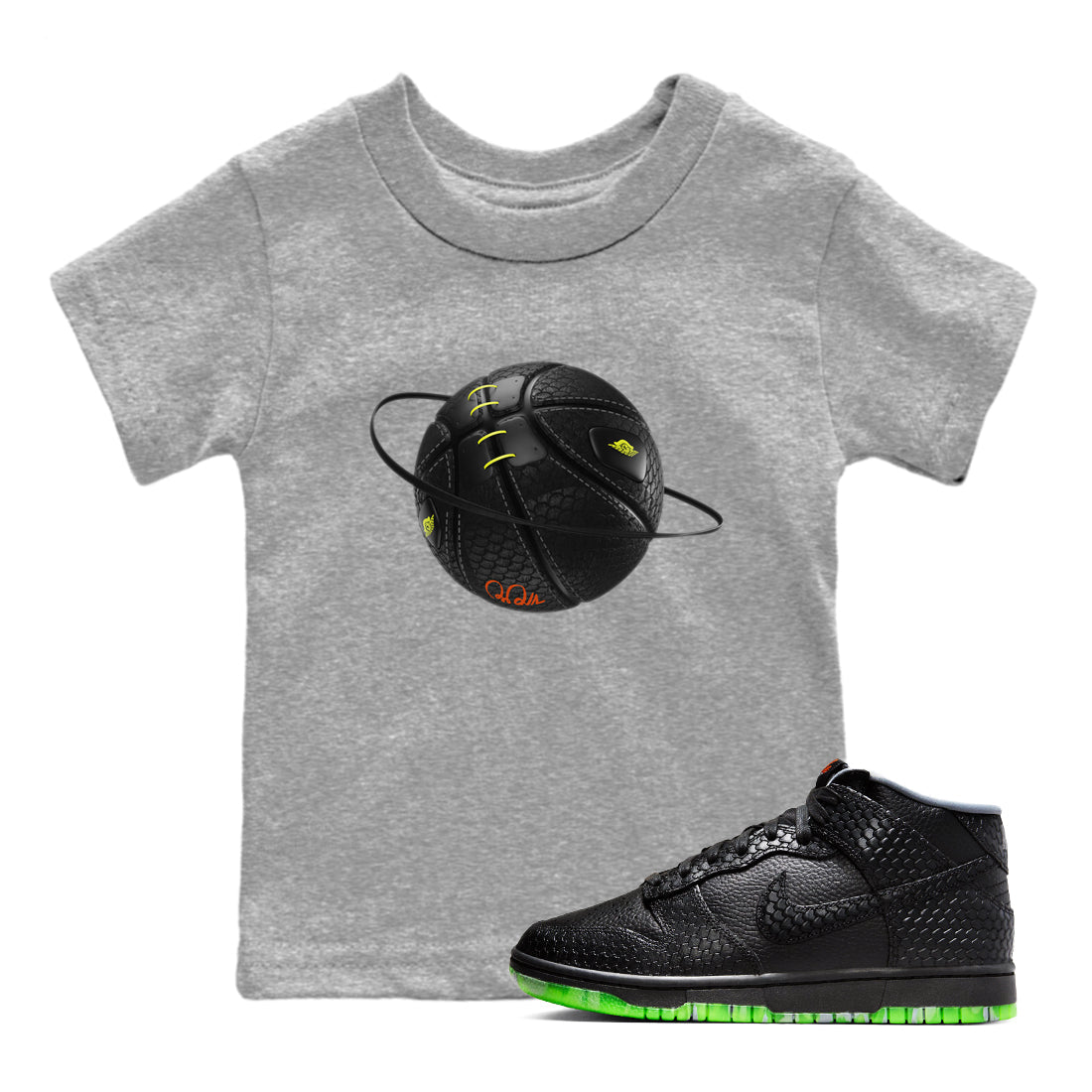 Dunk Halloween shirt to match jordans Basketball Planet sneaker tees halloween horror nights Nike Dunk Halloween Drip Gear Zone Baby Toddler Heather Grey 1 T-Shirt