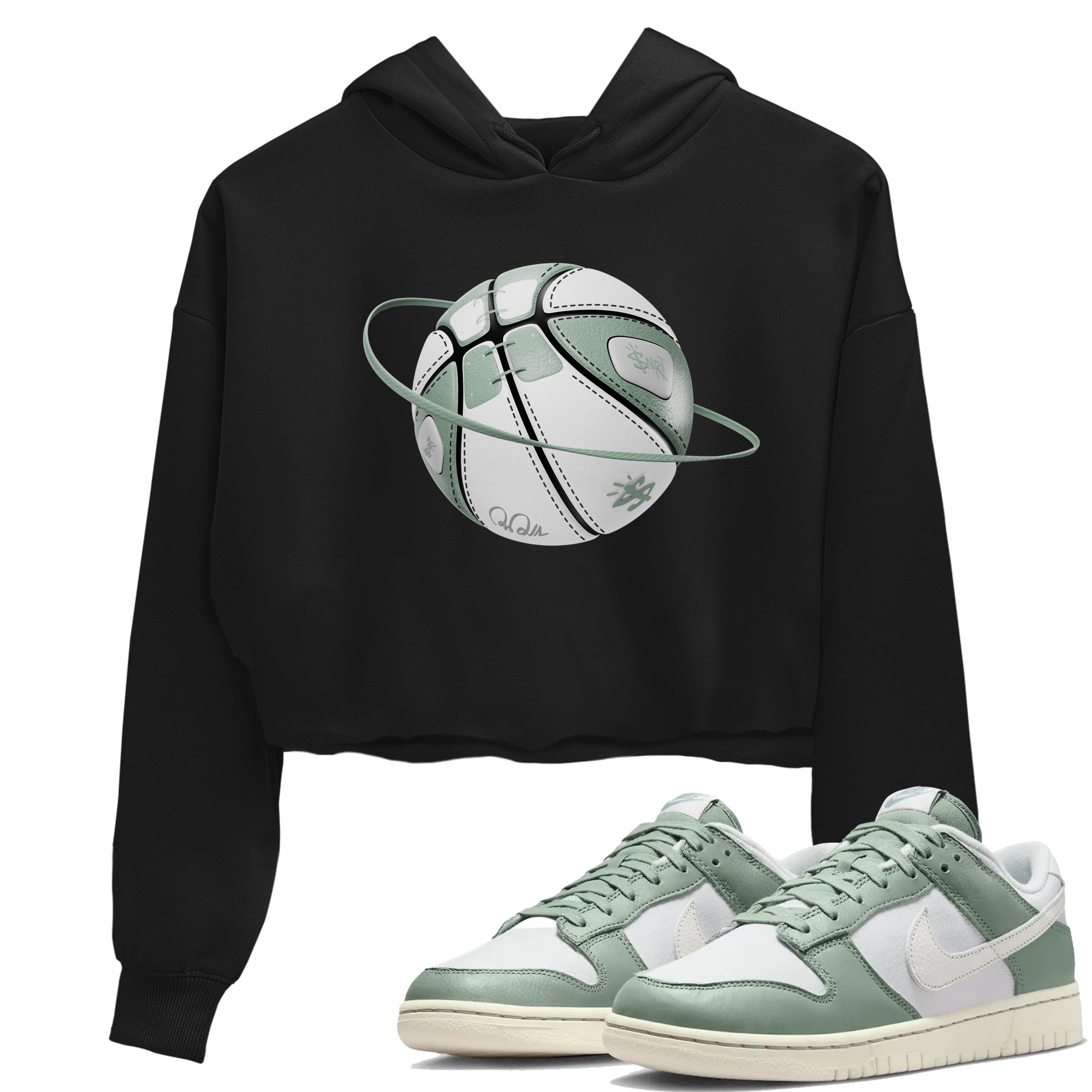 Dunk Mica Green Sneaker Match Tees Basketball Planet Streetwear Sneaker Shirt Dunk Low Mica Green Sneaker Release Tees Women's Shirts Black 1