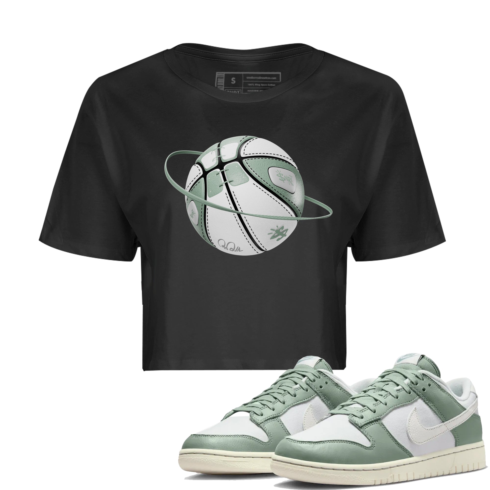 Dunk Mica Green Sneaker Match Tees Basketball Planet Streetwear Sneaker Shirt Dunk Low Mica Green Sneaker Release Tees Women's Shirts Black 1