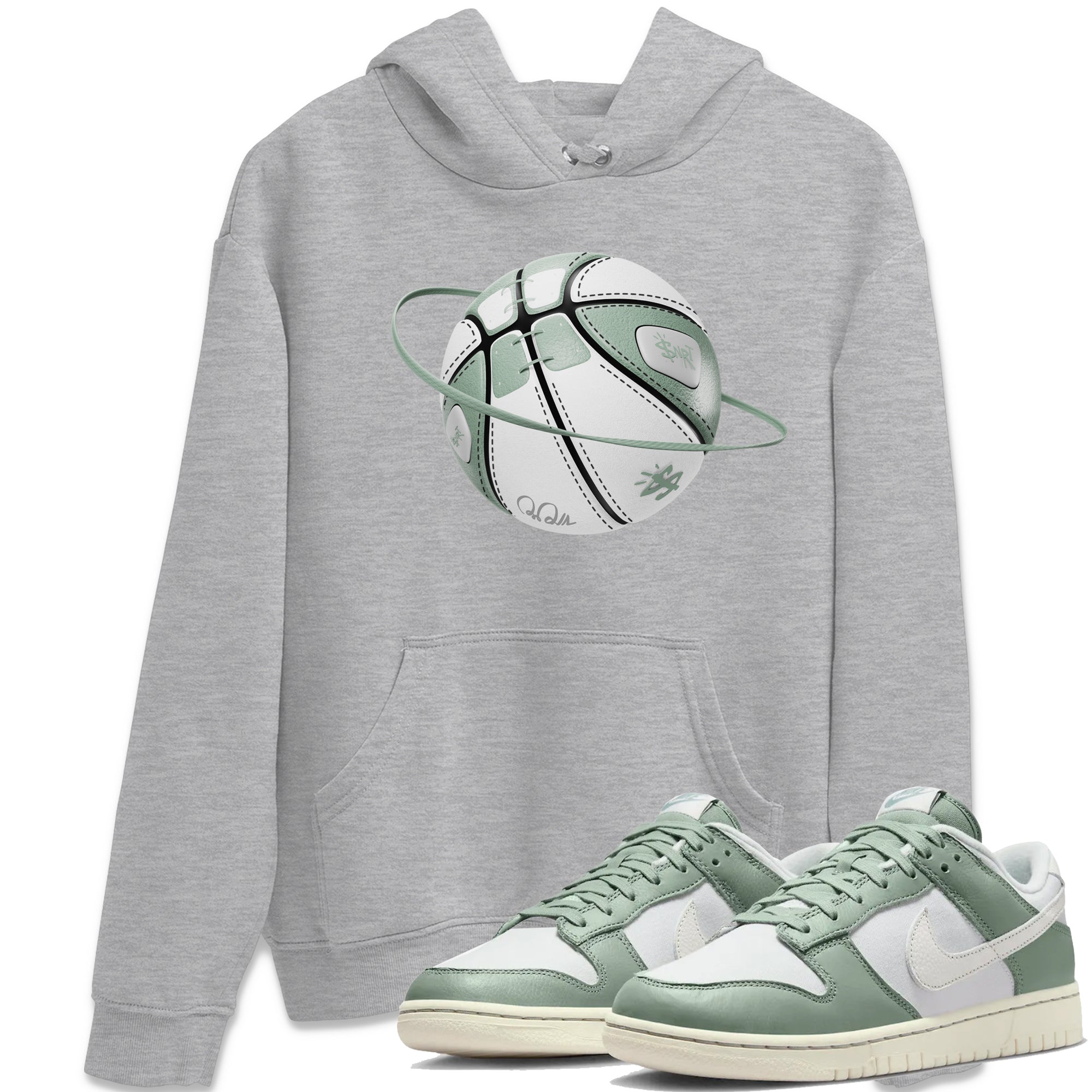 Dunk Mica Green Sneaker Match Tees Basketball Planet Streetwear Sneaker Shirt Dunk Low Mica Green Sneaker Release Tees Unisex Shirts Heather Grey 1