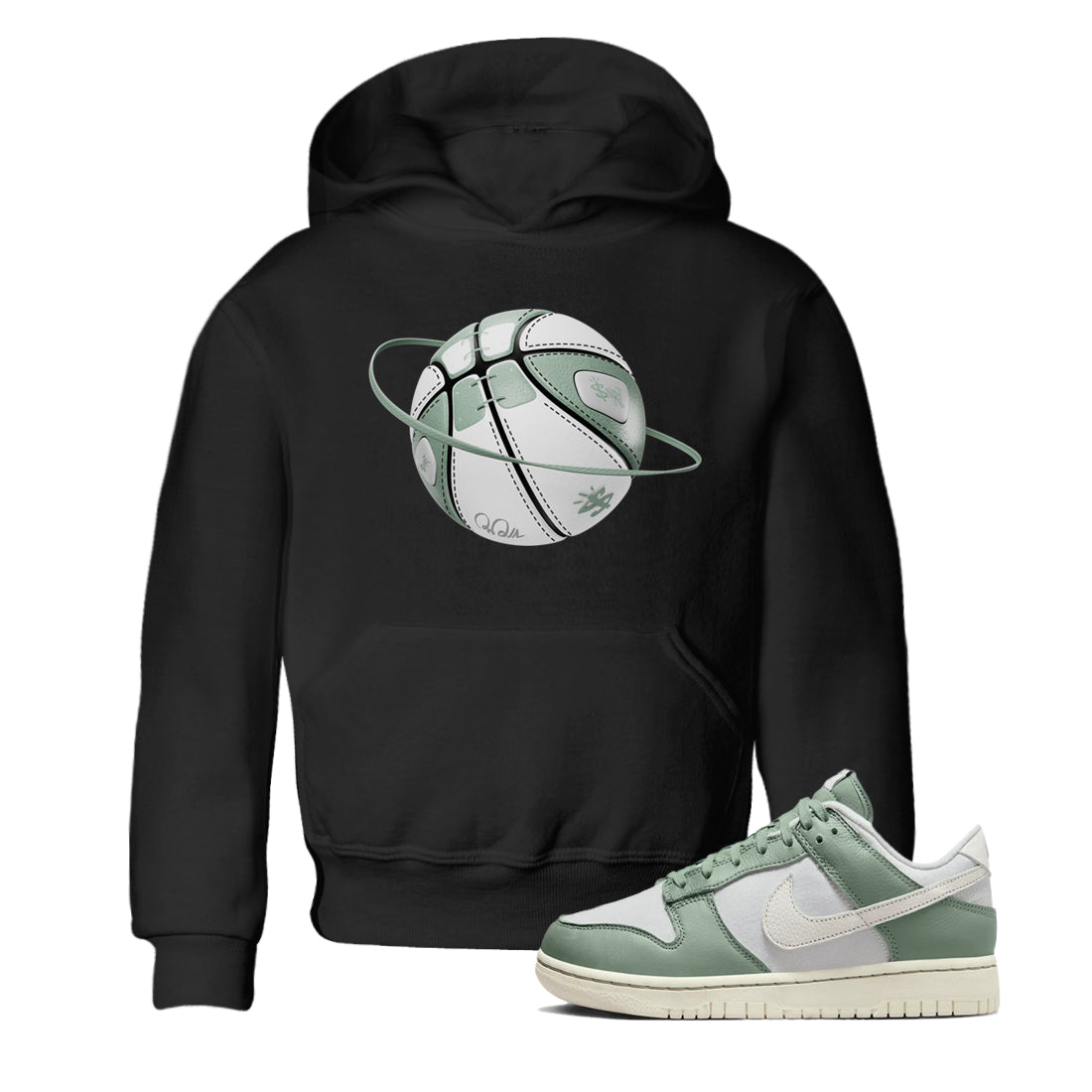 Dunk Mica Green Sneaker Match Tees Basketball Planet Streetwear Sneaker Shirt Dunk Low Mica Green Sneaker Release Tees Kids Shirts Black 1