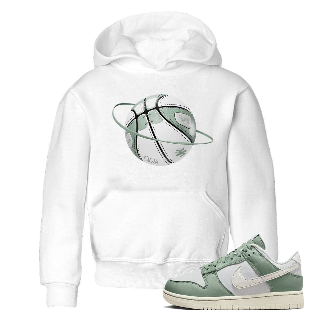 Dunk Mica Green Sneaker Match Tees Basketball Planet Streetwear Sneaker Shirt Dunk Low Mica Green Sneaker Release Tees Kids Shirts White 1
