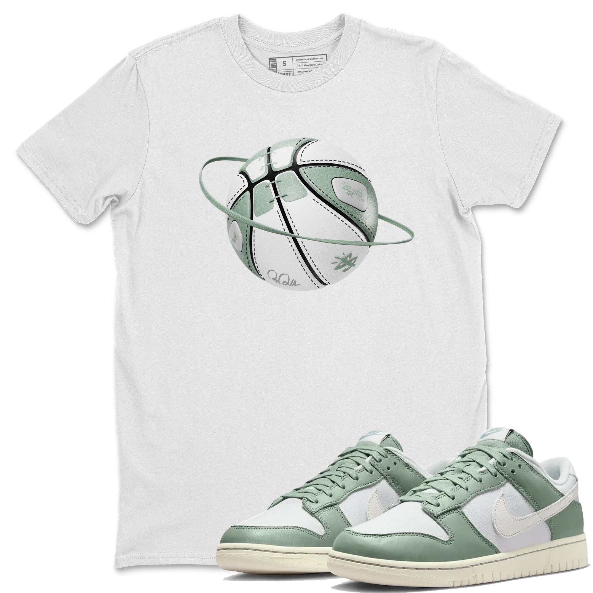 Dunk Mica Green Sneaker Match Tees Basketball Planet Streetwear Sneaker Shirt Dunk Low Mica Green Sneaker Release Tees Unisex Shirts White 1